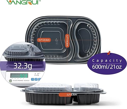 Miniatura 3 de YANGRUI Paquete de 35 recipientes retráctiles para llevar de 21 onzas, reutilizables, lavables a máquina, extragruesos, sin BPA, para preparación de