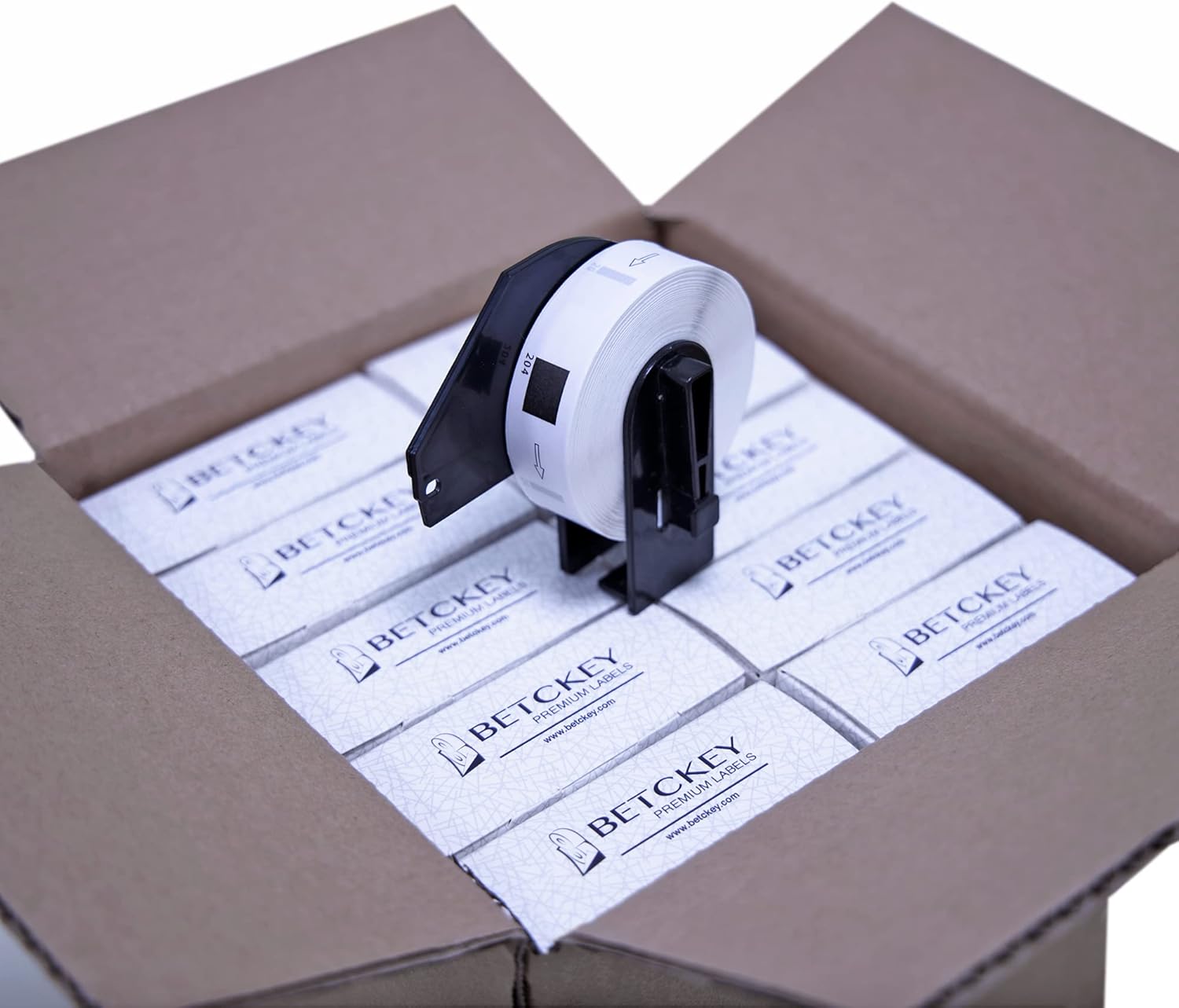 BETCKEY - Compatible Multipurpose Labels Replacement for Brother DK-1204 (2/3" x 2-1/8"), Use with Brother QL Label Printers [20 Rolls/8000 Labels]