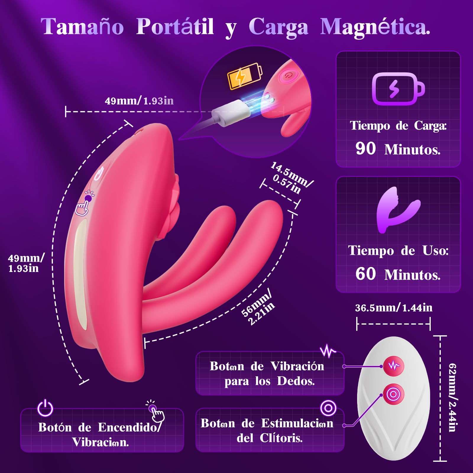 Vibradores de Pareja Vibrador Mando Distancia,Juguetes Eróticos Para Pareja Sexuales con App Control Remoto con 9 Modos de Vibración,Sex Toýs Female Vibrator Vibrador Mujer Para Succionador Clítoris