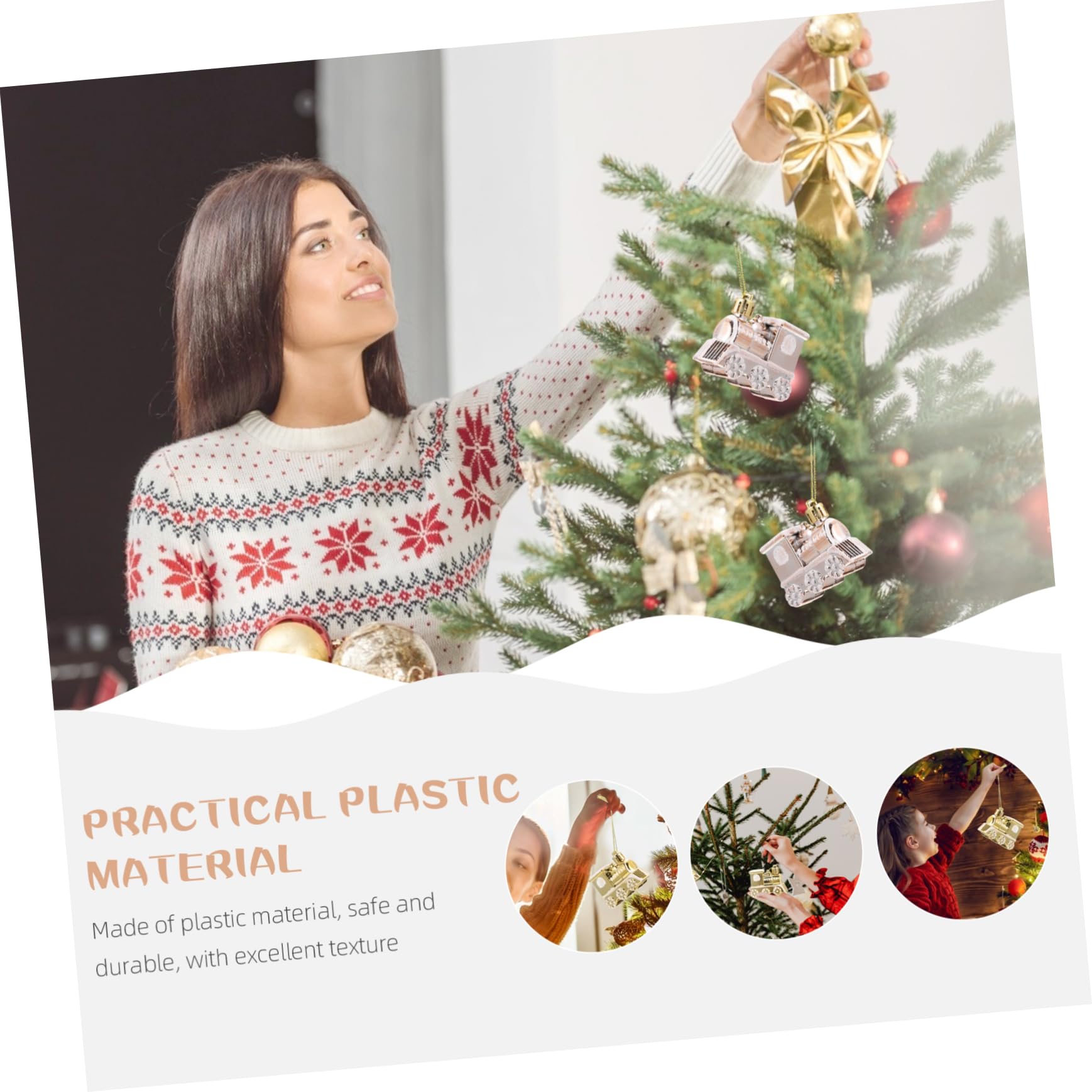 8 Piezas Colgante de Árbol de Navidad Decoraciones para Árboles de Navidad Decoraciones de Trenes de Navidad Decoraciones de Navidad Colgantes Decoración de Chimenea de Navidad Coches Pequeños