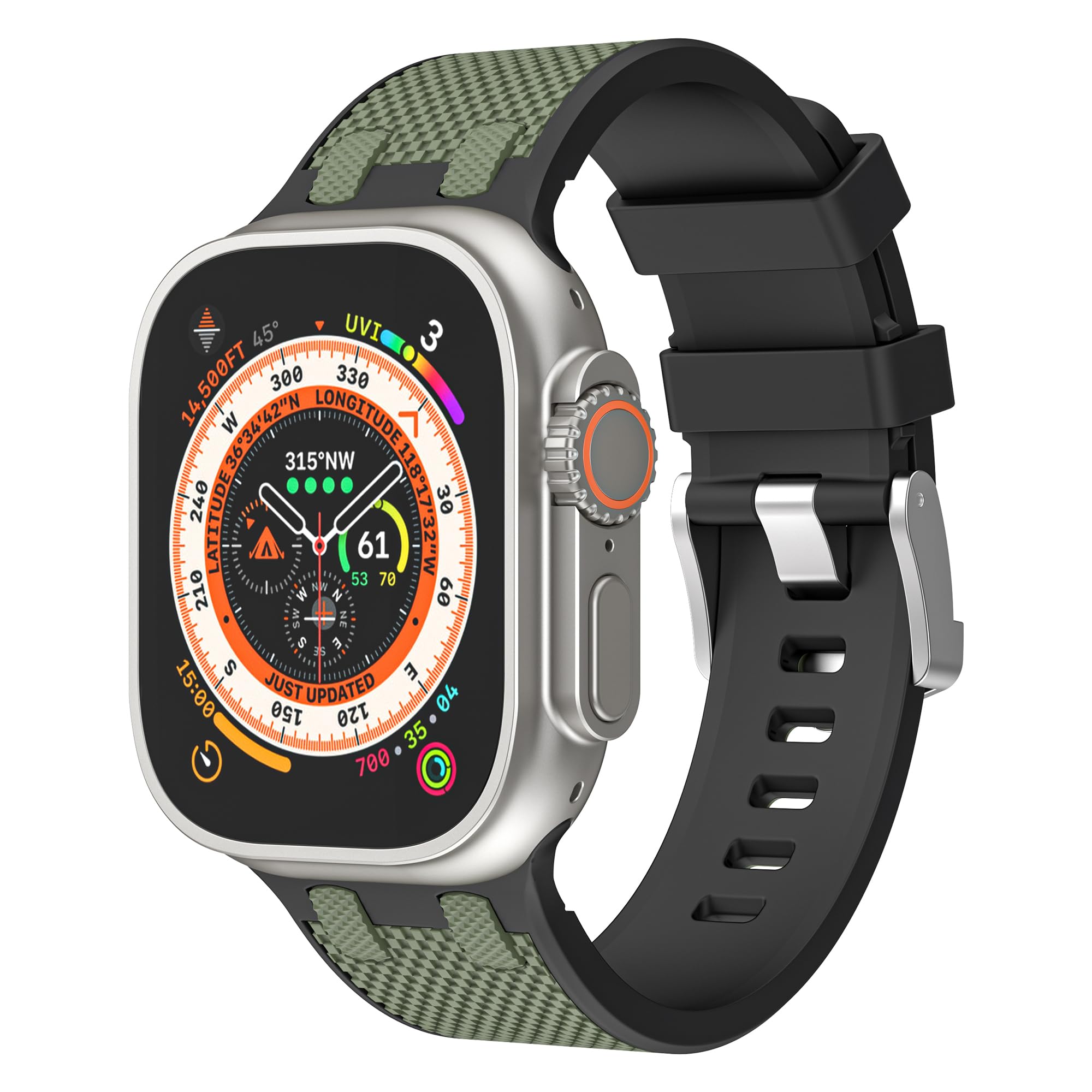 Amazon.com: Silicone Bands Compatible with Apple Watch Ultra/Ultra  display picture 1