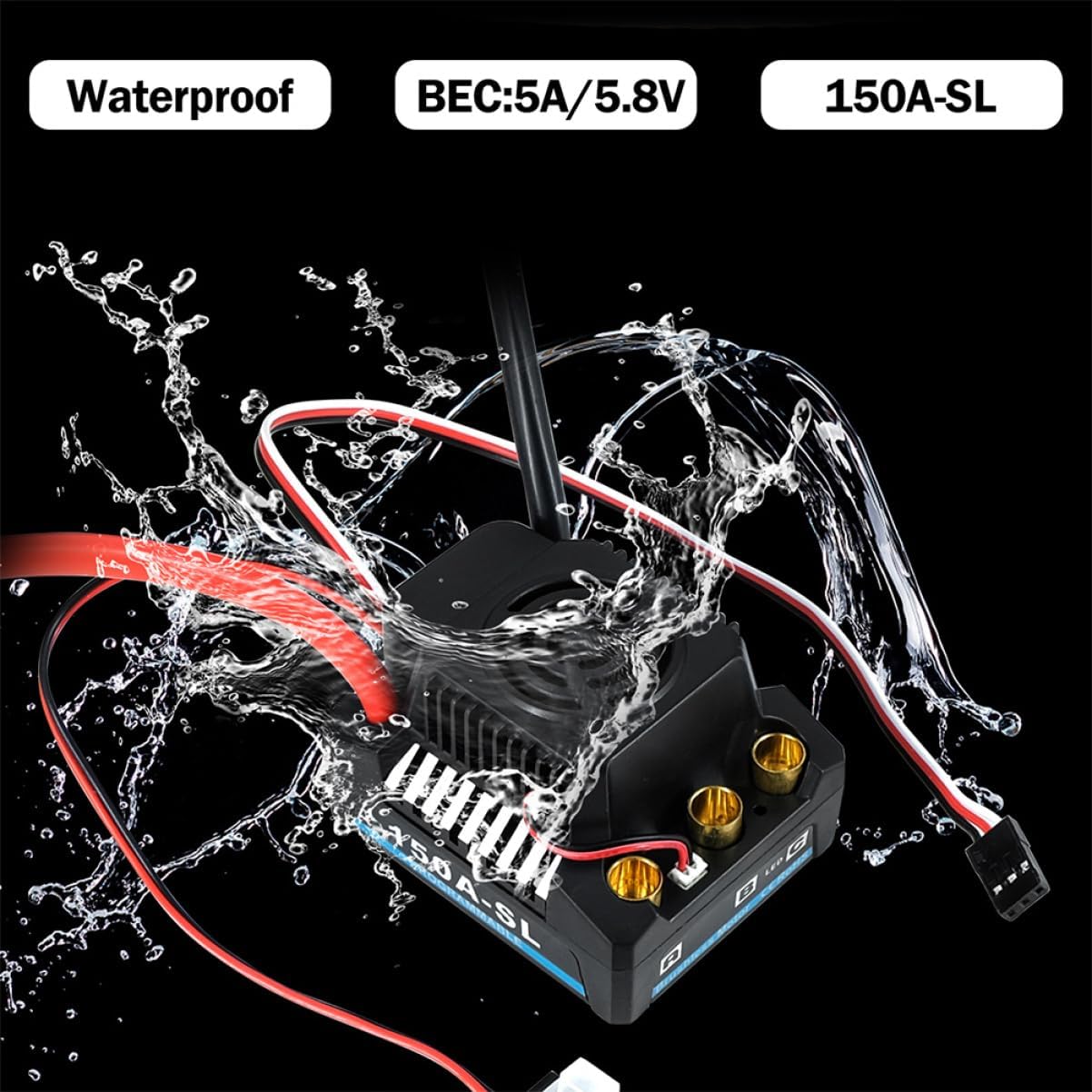 ibasenice Brushless for Cars and Trucks High Performance Electronic Speed Controller Compatible with Brushless Motors for Precision Control Applications