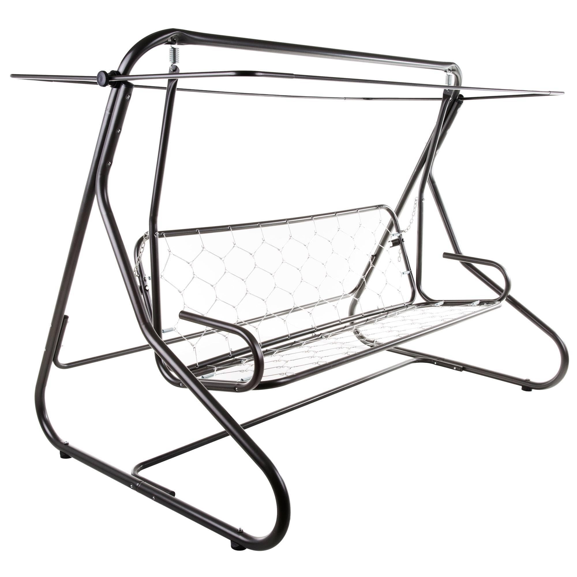 PATIO Hollywoodschaukel 3 Sitzer mit Liegefunktion Milano bis 300kg | mit Auflagen und Sonnendach
