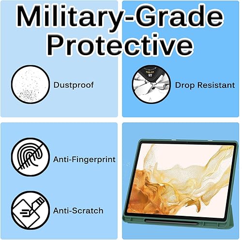 Miniatura 2 de Miimall Funda compatible con Galaxy Tab S9 Plus, a prueba de caídas y golpes, material de protección de policarbonato suave y TPU, ultrafina y