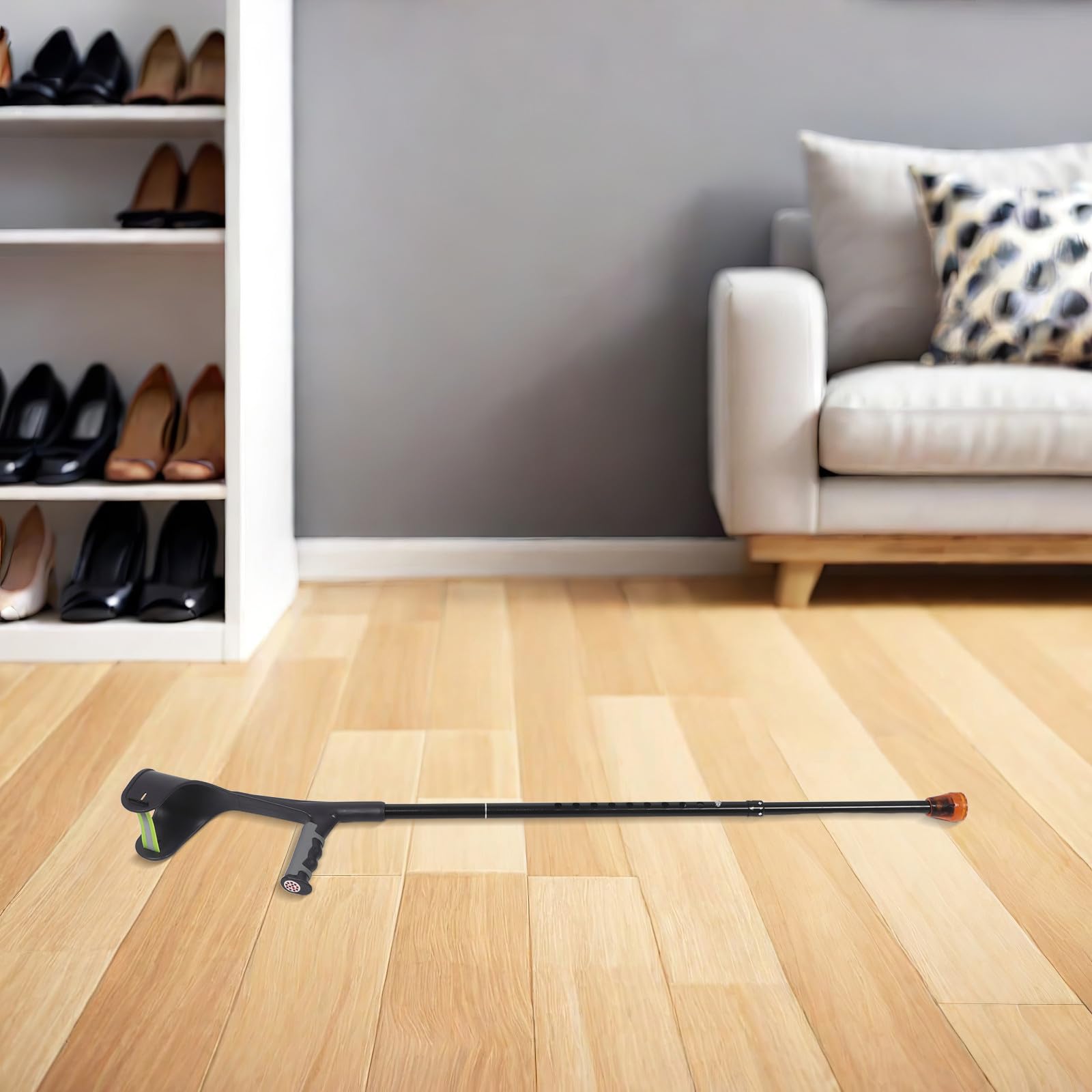 Artibetter Muletas para Adultos Plegables de Aleación de Aluminio con Soporte Anatómico y Altura Ajustable para Viaje y Transporte Portátil