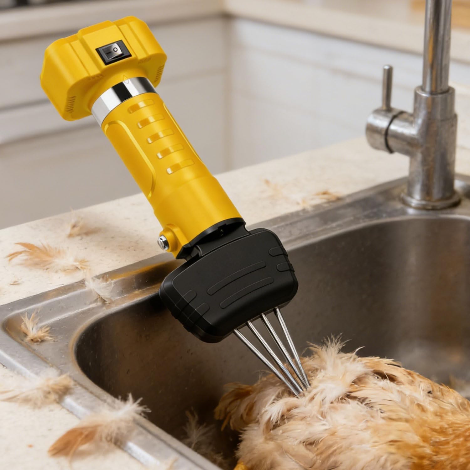 Desplumador eléctrico de aves de corral, máquina de mano con cabezal ajustable, diseño impermeable, piezas reemplazables, para aves y aves de corral