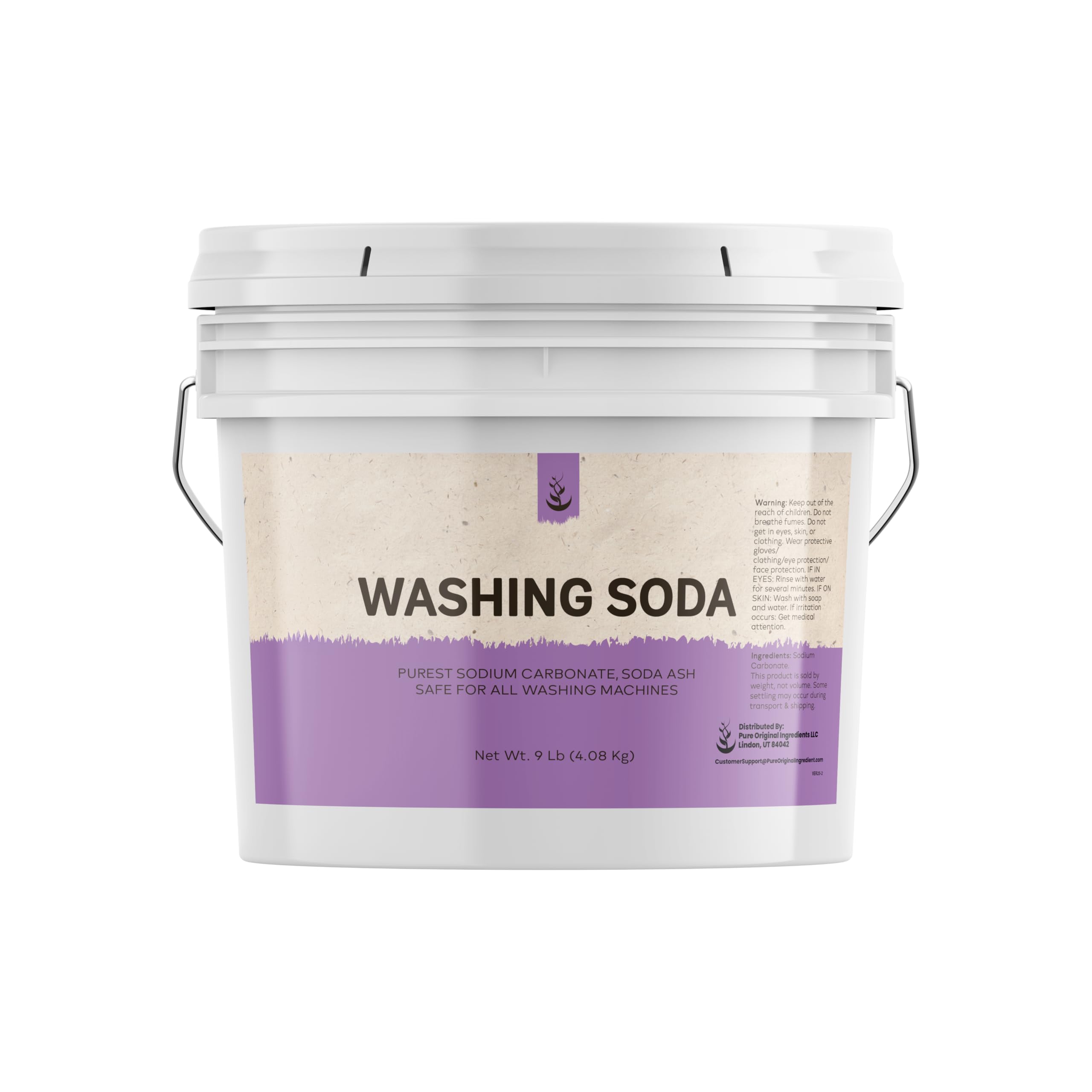 PURE ORIGINAL INGREDIENTS Natural Washing Soda (1 Gallon) Sodium Carbonate, Stain Remover, Water Softener, Multi-Purpose Cleaner