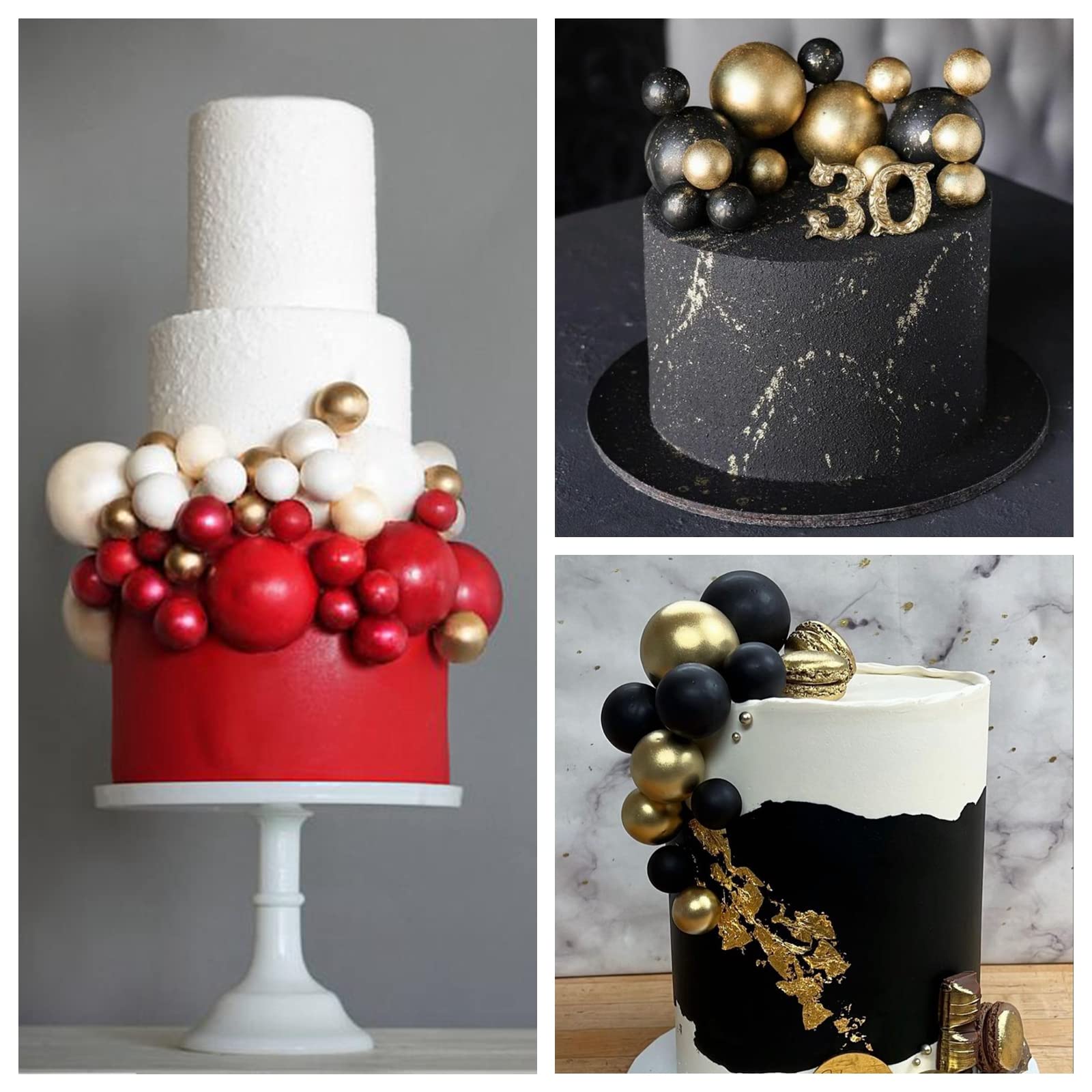 ASTARON 32 stuks bal-taarttoppers, decoraties, mini-ballonnen