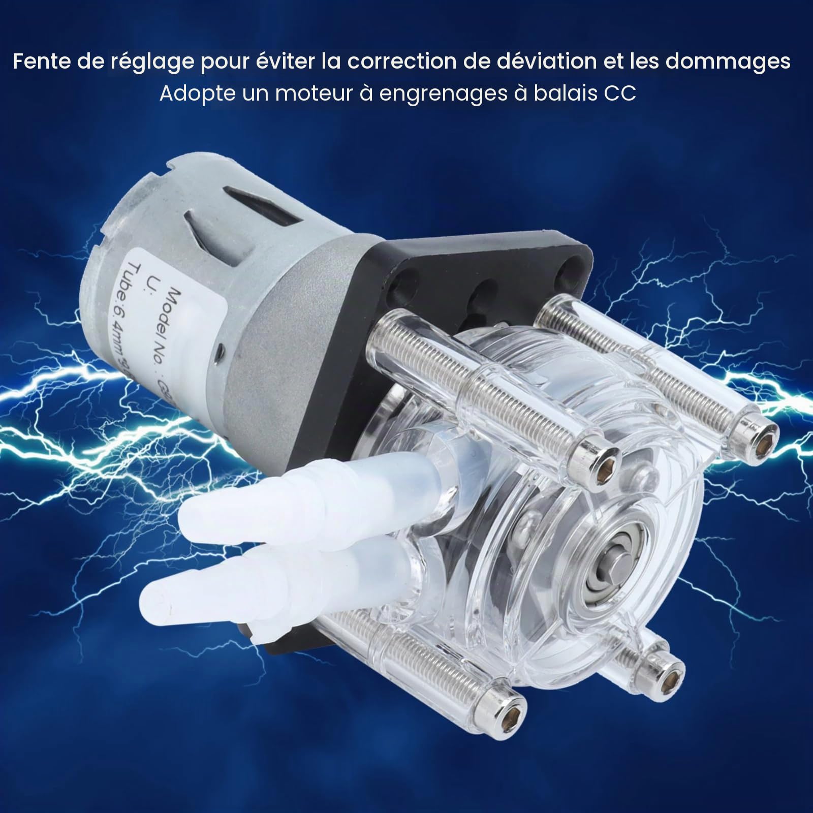 Pompe Liquide Péristaltique G928, Pompe Péristaltique Trois Rouleaux | Grand Débit 500ml/min, Tube Silicone Alimentaire, 3 Rouleaux en Acier Inoxydable 304, pour Aquarium et Laboratoire