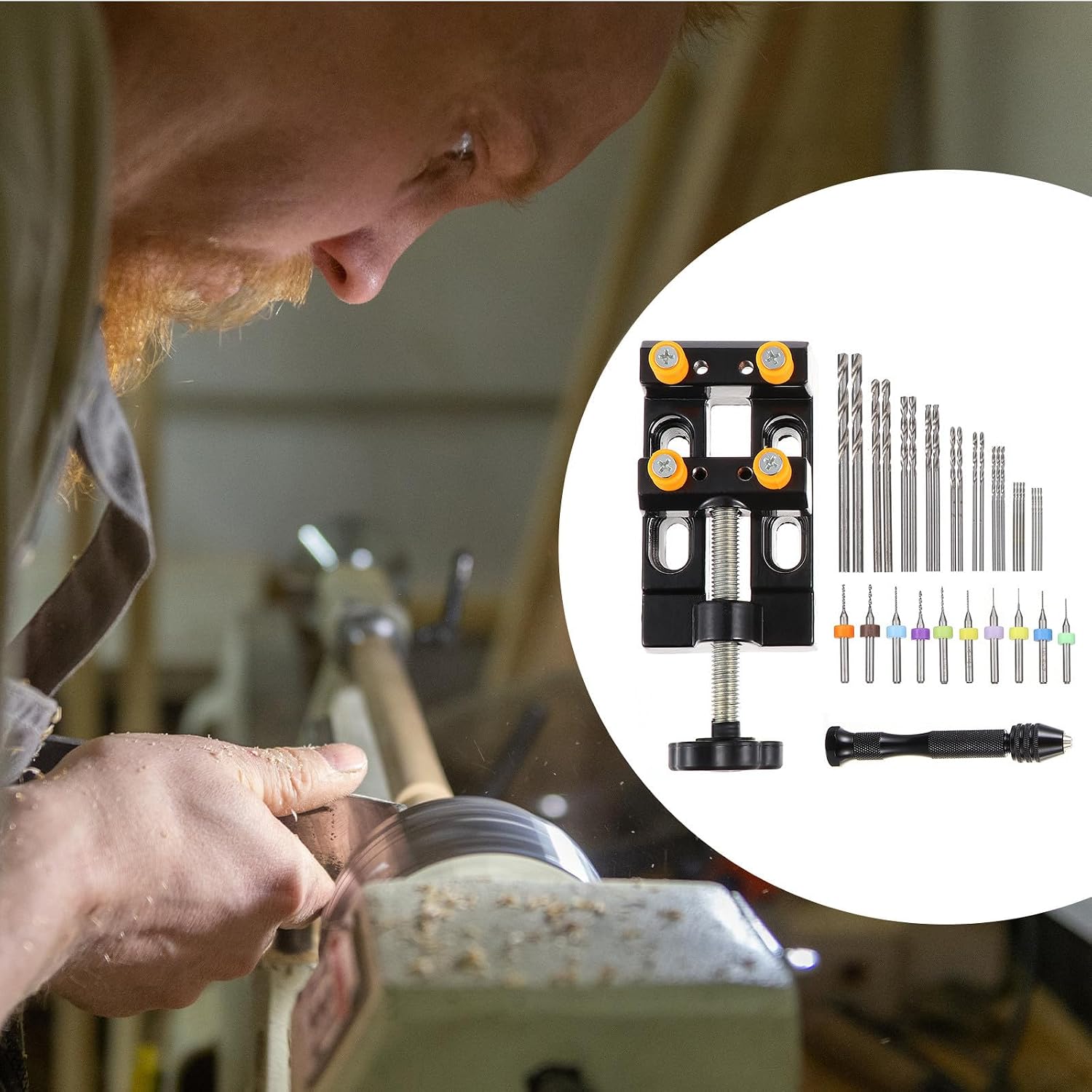 37pcs Hand Twists Drill Pin Vise Hand Drill Kit Made of Alloy Steel with Easy to Use Design for Jewelry and Woodworking Models