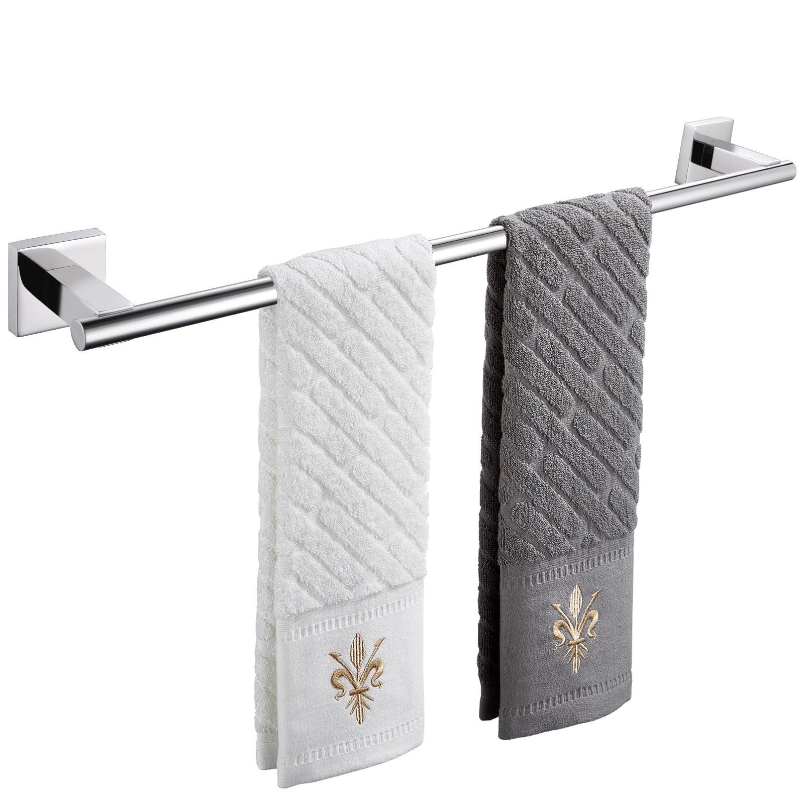 Barre porte-serviettes anti-rouille en acier inox pour organiser les draps de bain humides