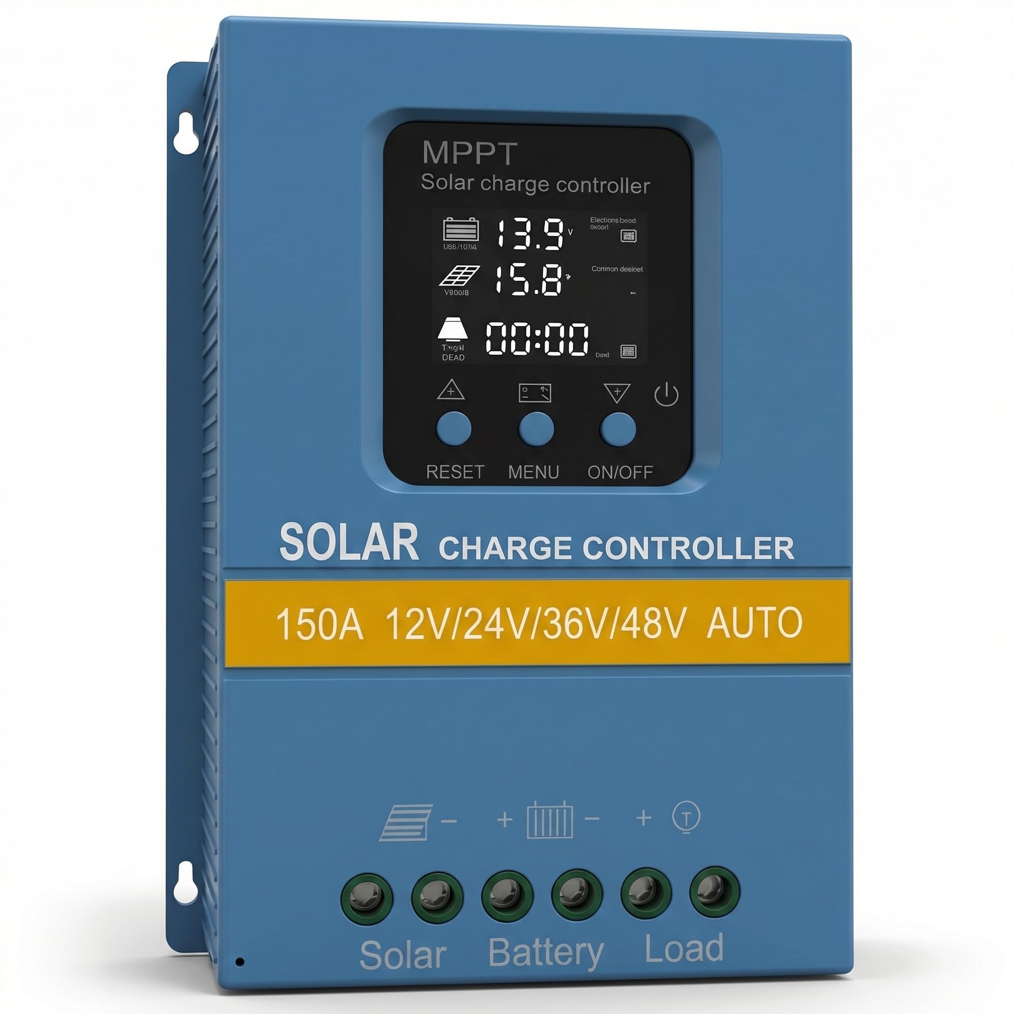 Solar Laderegler 150A 12V 24V 36V 48V Intelligente Erkennung LCD-Anzeige Batterieintelligenter Regler Max. 100V Eingang Doppelte USB für Blei/Lithium-Batterien