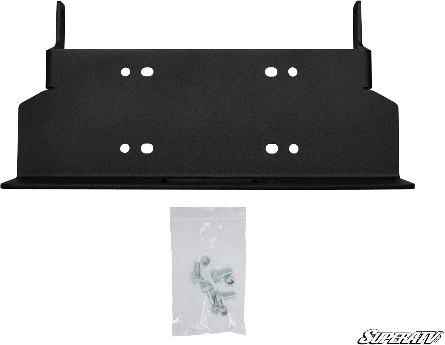 SuperATV Black Ops 3500 LB Winch with Winch Mounting Plate for Polaris Ranger Midsize 400/500 / Crew / 570/800 (See Fitment) | Powder-Coating Prevents Corrosion | Complete Kit Ready for Install