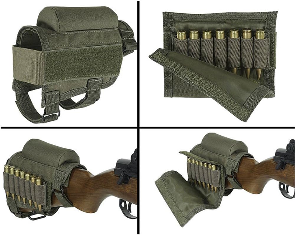 Wsobue Rifle Buttstock, Hunting Shooting Tactical Cheek Rest Pad Ammo Pouch with 7 Shells Holder : Sports & Outdoors