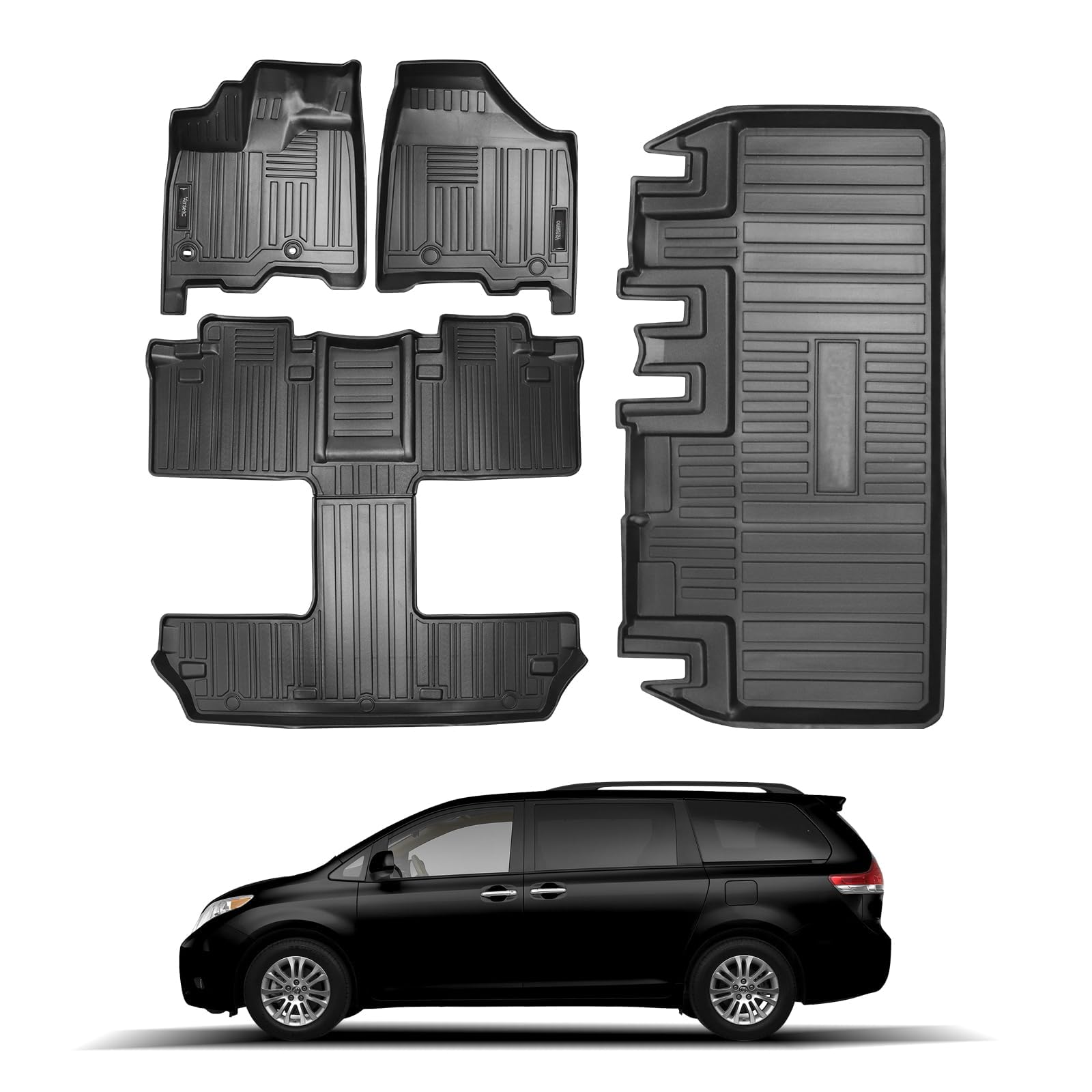 Vanseno Car Floor Mats and Cargo Liner Compatible for 2013-2020 Toyota ...