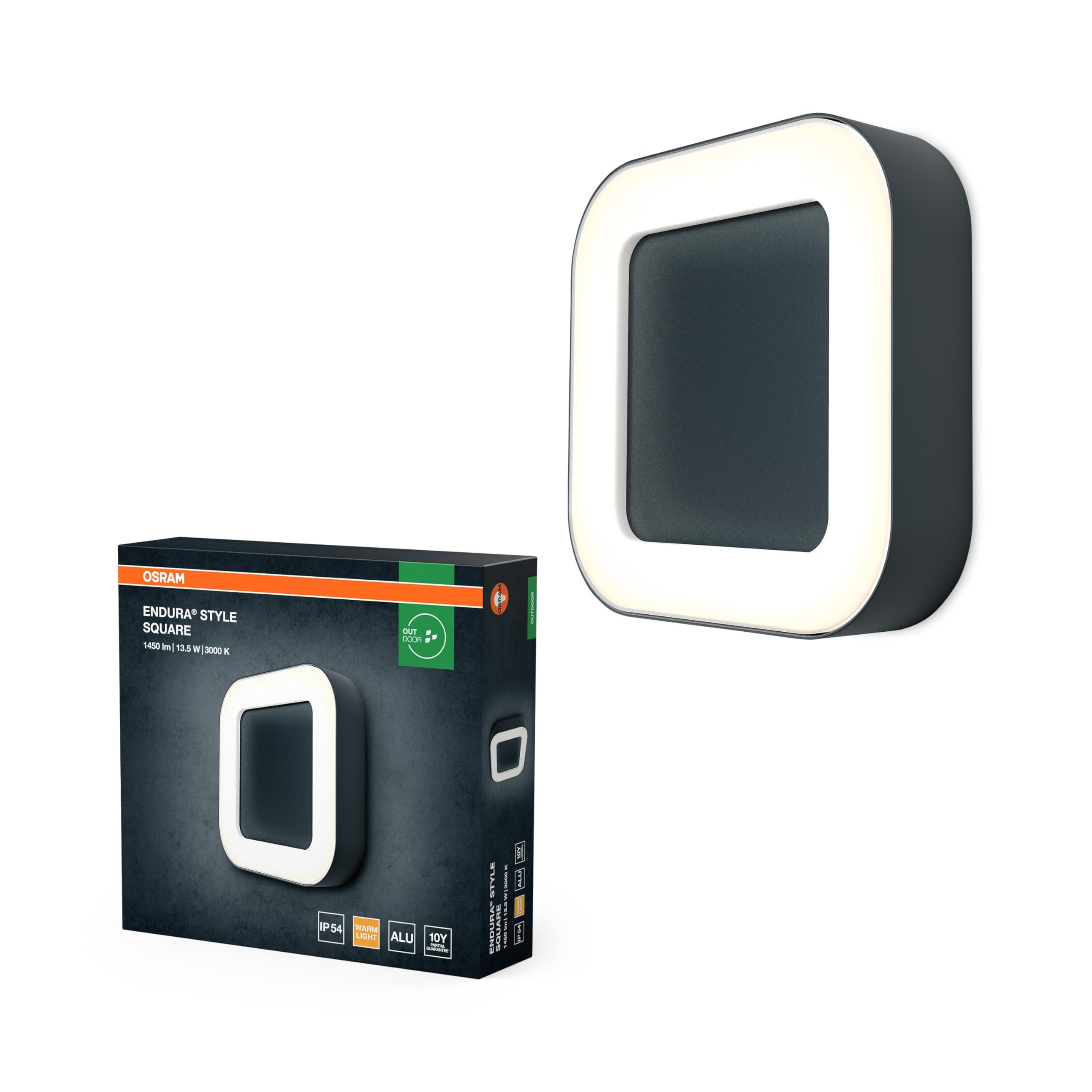 Osram ENDURA Style Square plafonnier LED extérieur carré gris foncé aluminium IP44