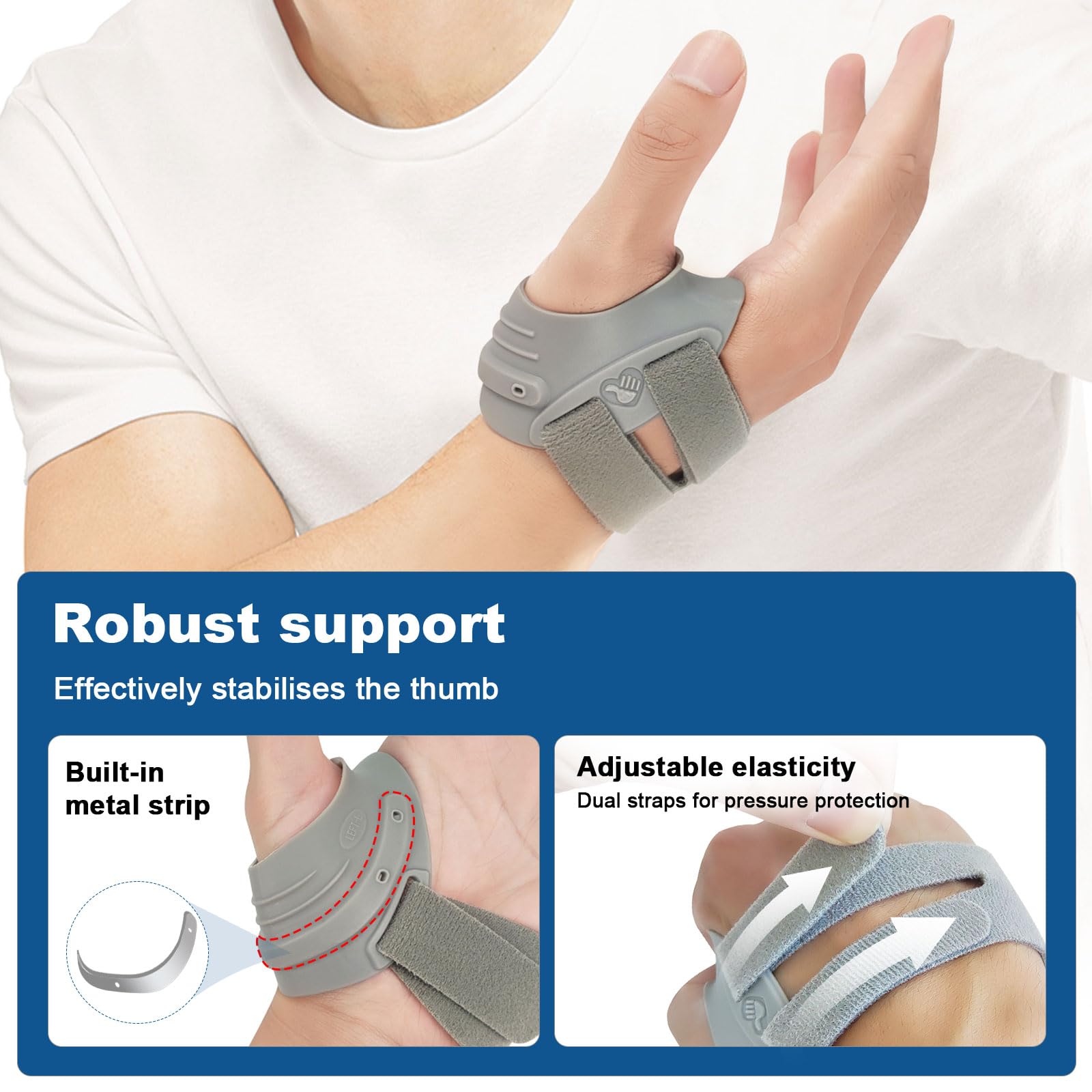 CMC Soporte para Pulgar,Férula Para, Muñequera, Estabilizador de Pulgar para Artritis, Tendinitis, Alivio del Dolor del Túnel Carpiano(Mano Izquierda, S)