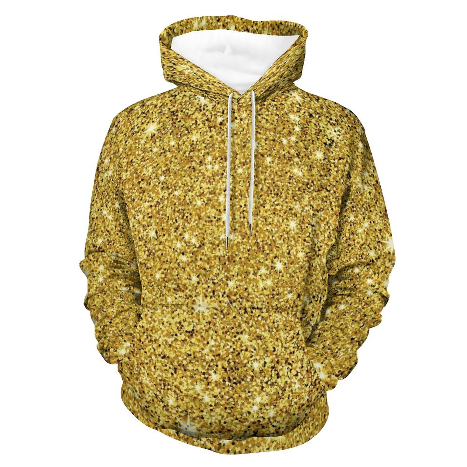 UMENG Unisex Hoodie Paillette Gold Kapuzenpullover Drawstring Pullover Hoody Sweatshirt Für Herren Damen S