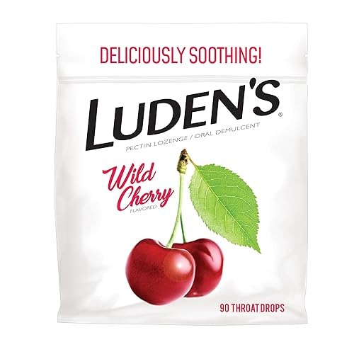 Ludens Deliciously Soothing Throat Drops, Wild Cherry Flavor, 90 Count - Wild Cherry - 90 Count (Pack of 1)