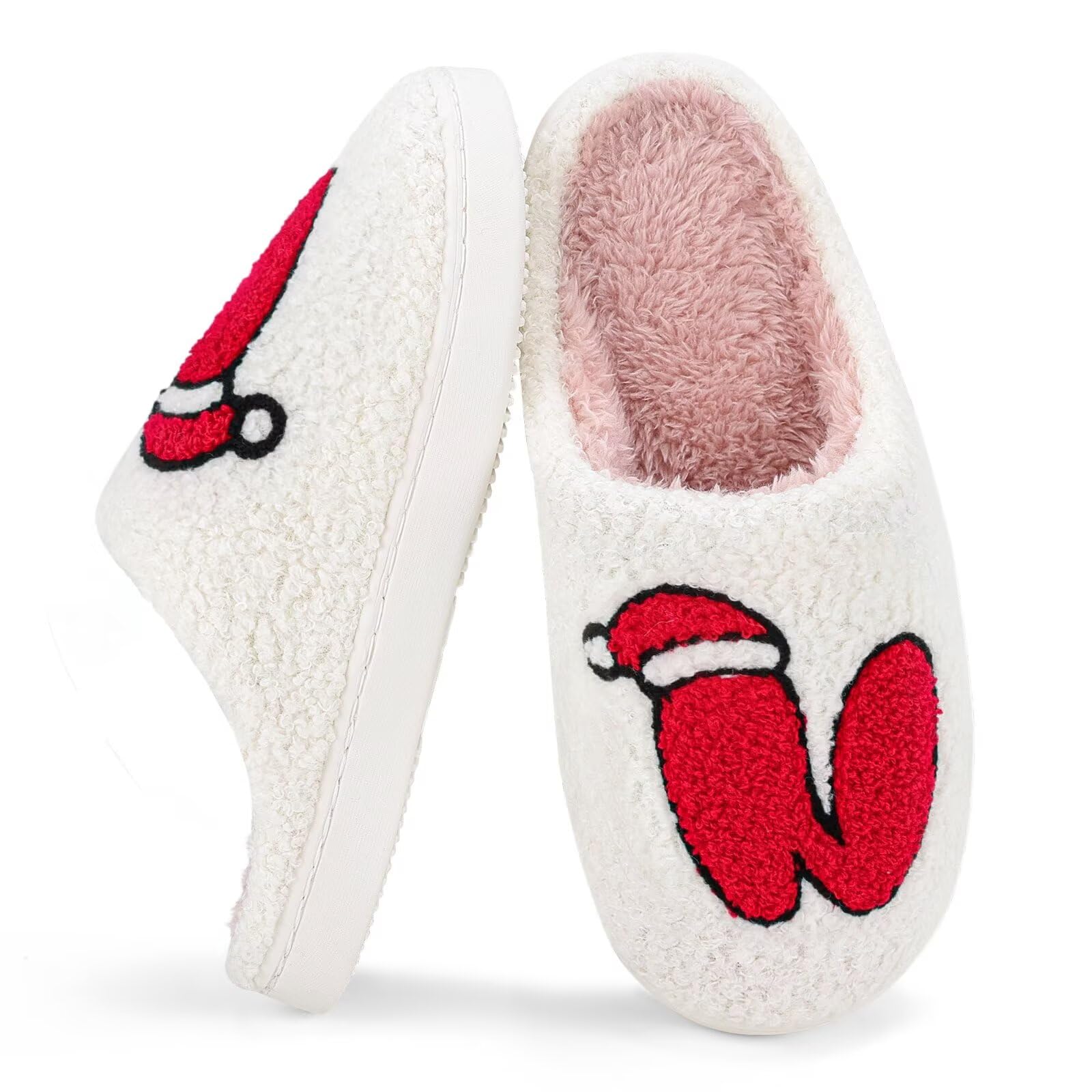 NineCiFun Christmas Gifts Slippers for Women Fuzzy Memory Foam House Bedroom Monogrammed Soft Plush Warm Indoor Slippers Personalized Birthday Shoes