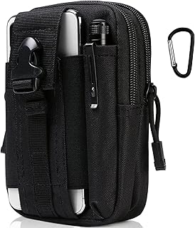 flintronic Bolsa Cintura Táctica, Bolso Cinturón Táctica Militar Compacta 1000D Nylon para Herramientas Pequeñas de Multiusos Teléfono Móvil al Aire Libre Deportes Senderismo y Camping, con Mosquetón