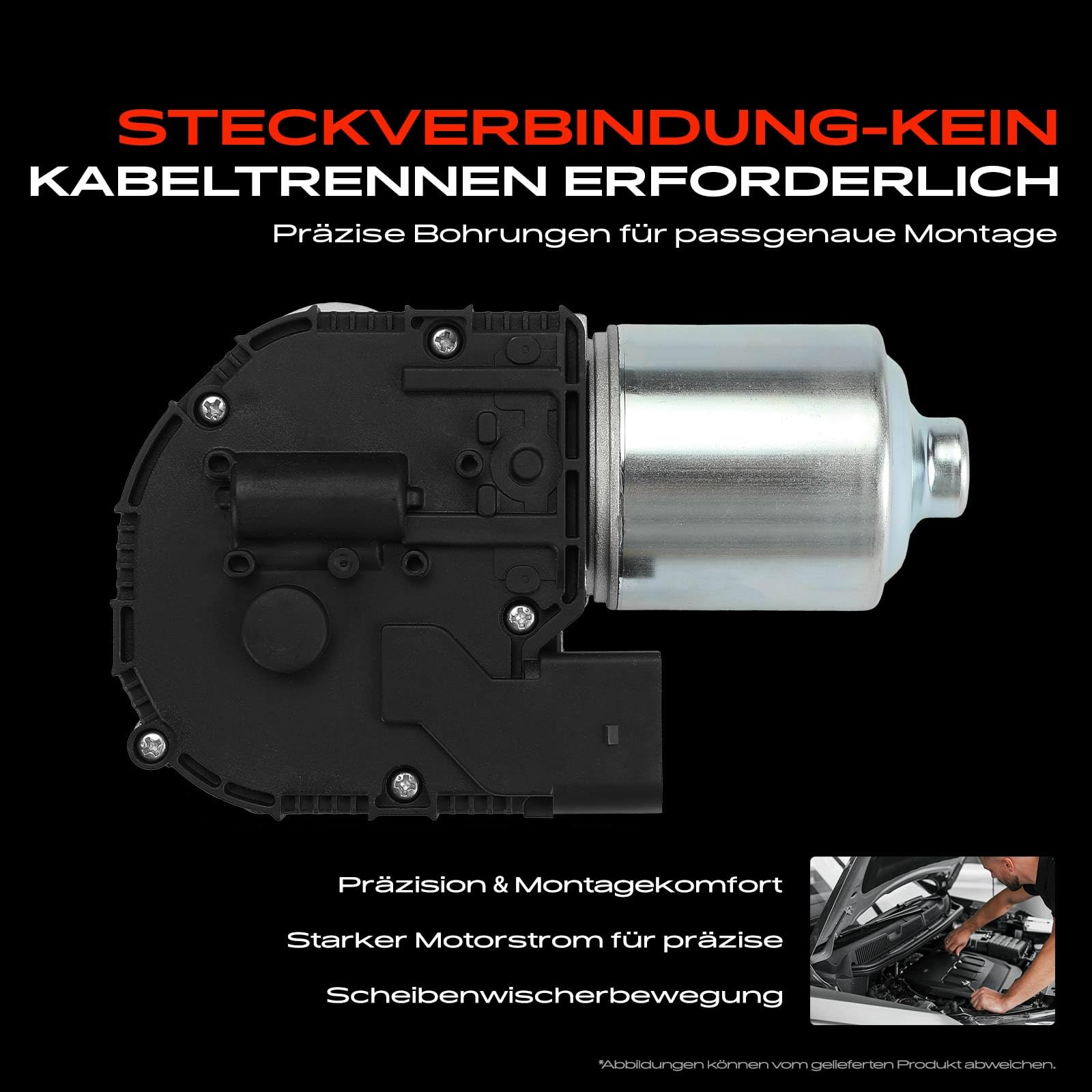 Frankberg 1x Wischermotor Vorderachse Kompatibel mit A3 8P1 1.2L-3.2L Schrägheck 2003-2012 A3 Sportback 8PA 1.2L-3.2L Schrägheck 2004-2013 Replace# 8P1955119F
