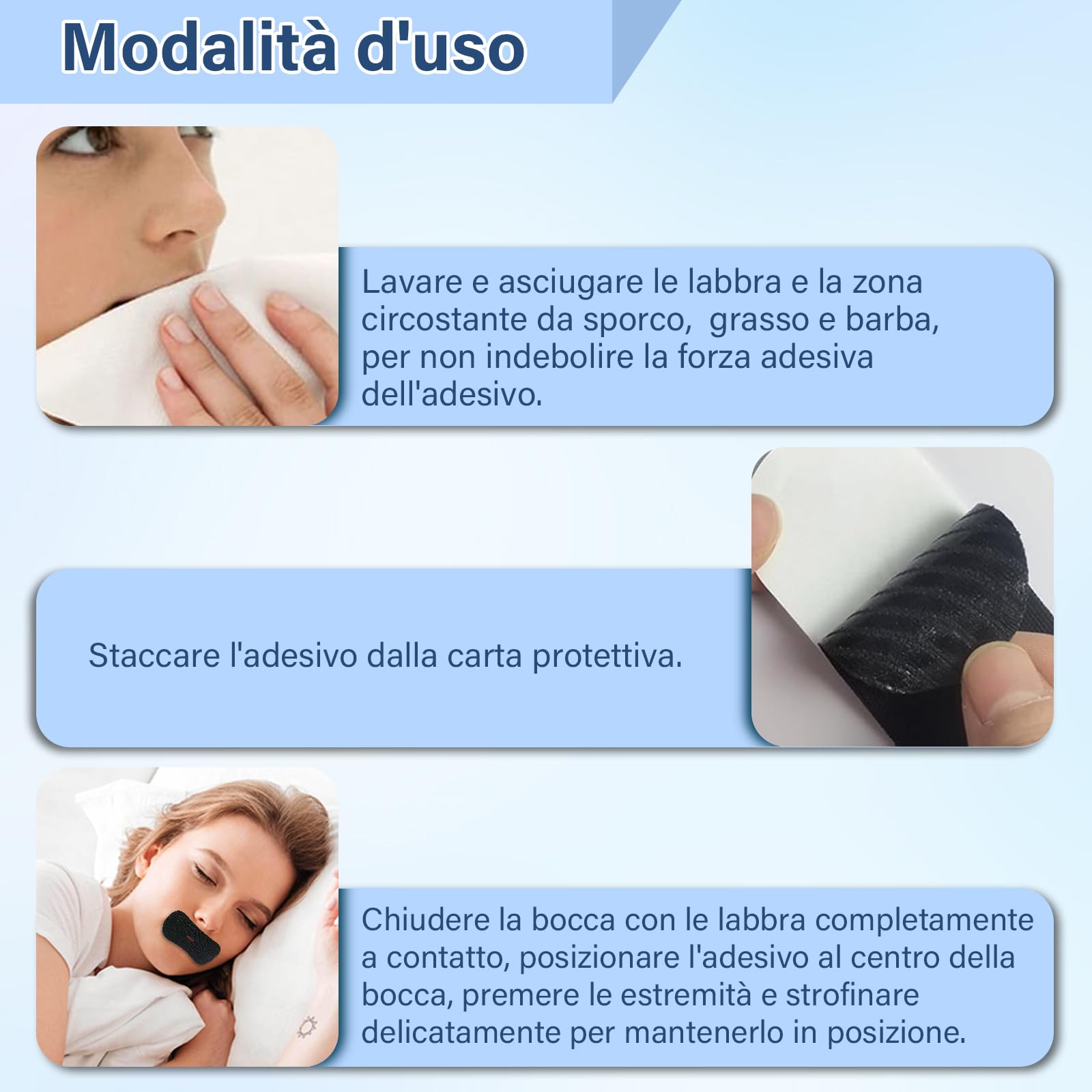 90 Pezzi Cerotti Bocca per Dormire, Mouth Tape for Sleeping, Cerotti Anti-Russare Comodi, Aiutano a Ridurre il Russare e Migliorare Respirazione e Sonno, Favorisce la Respirazione Nasale