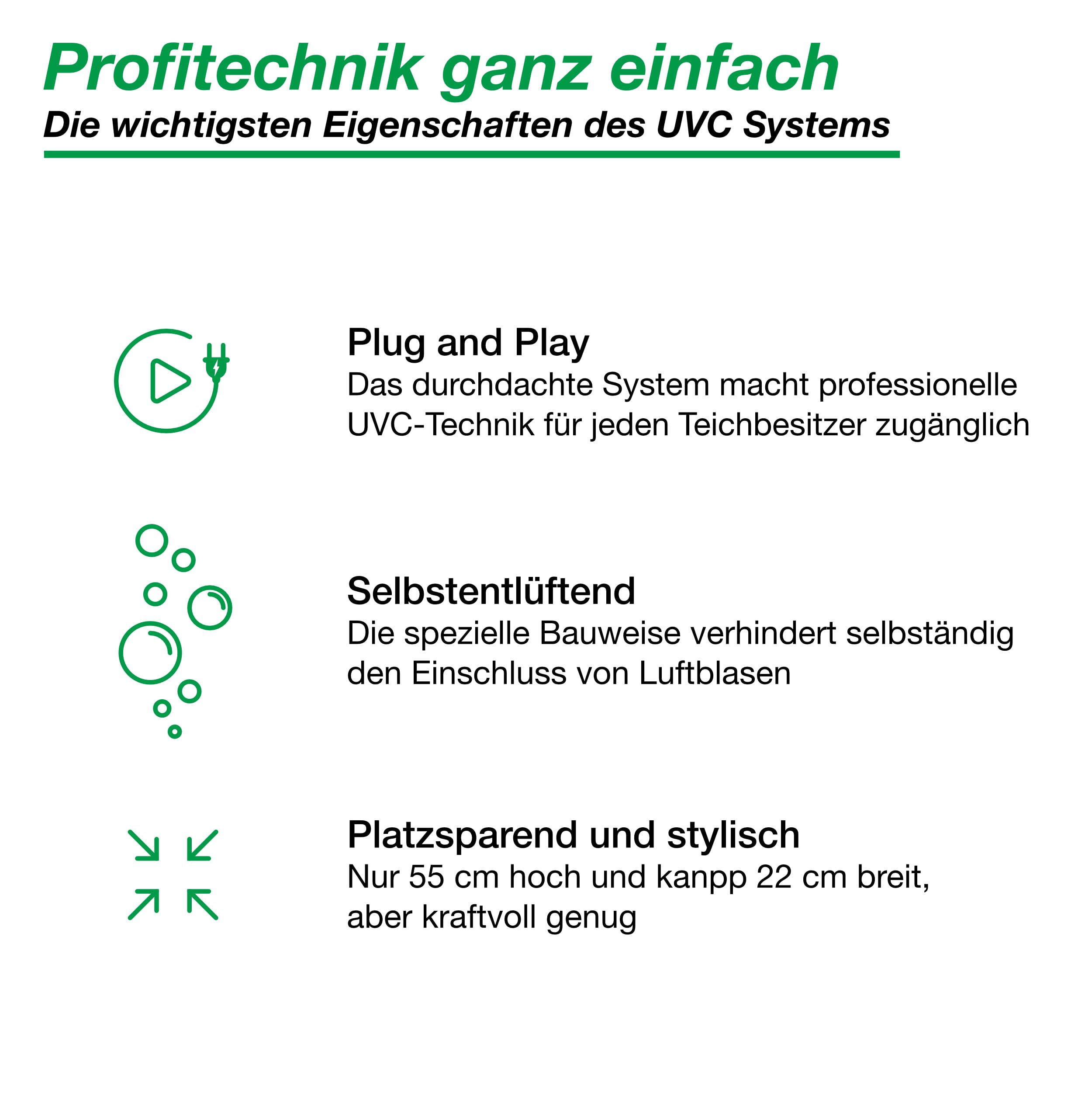 Wagner Green Tower UV-C 42 Watt Teichklärer | Wasserklärer ohne Chemie | UVC Lampe Algenvernichter | Desinfektion für klares Wasser im Teich bis 42.000 L