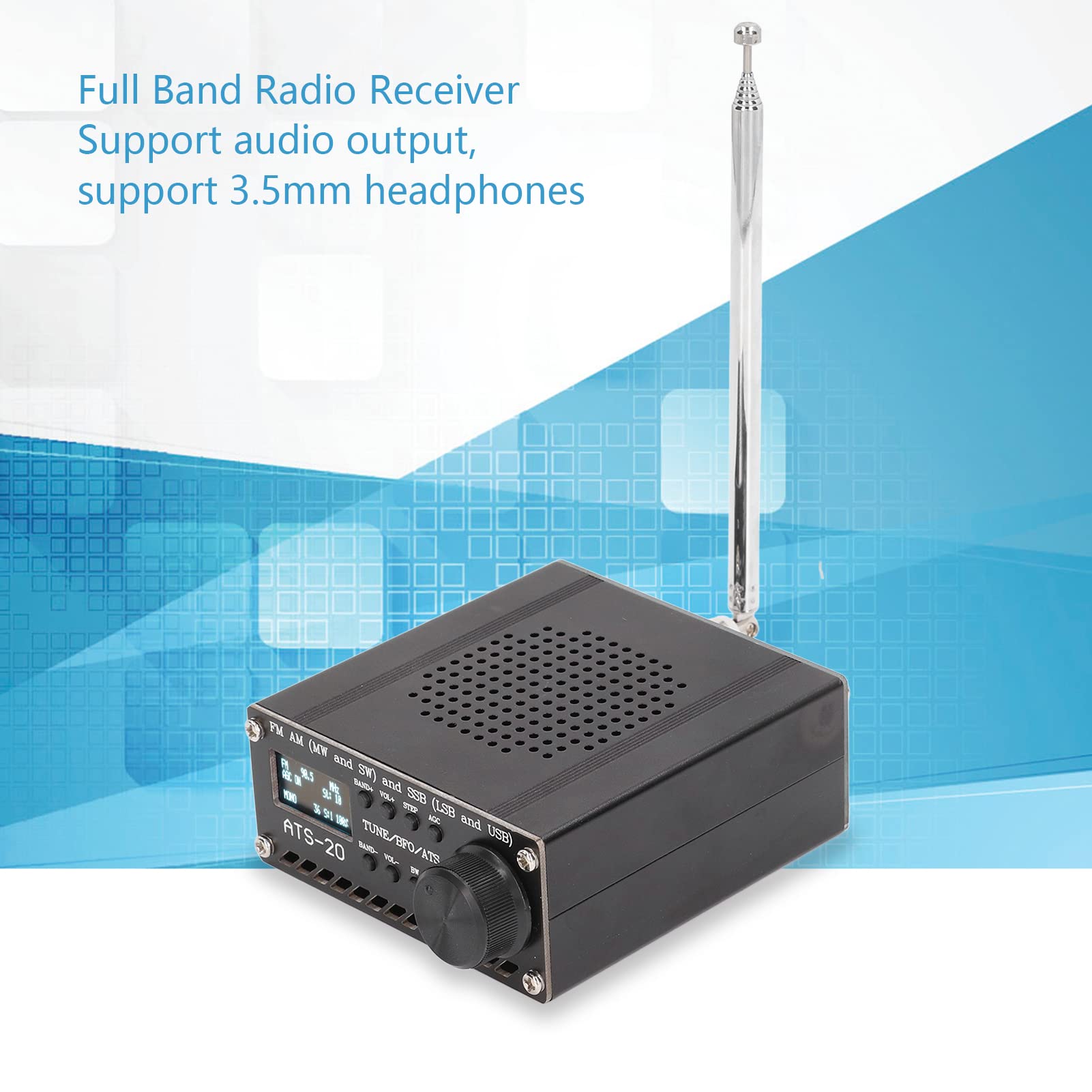 ATS 20 SI4732 Vollband-Funkempfänger Radios Kurzwellenempfänger AM FM MW SW SSB LSB USB-Scanner Tragbar mit Antenne Tragbares Radio Stereoradio für Outdoor-Aktivitäten