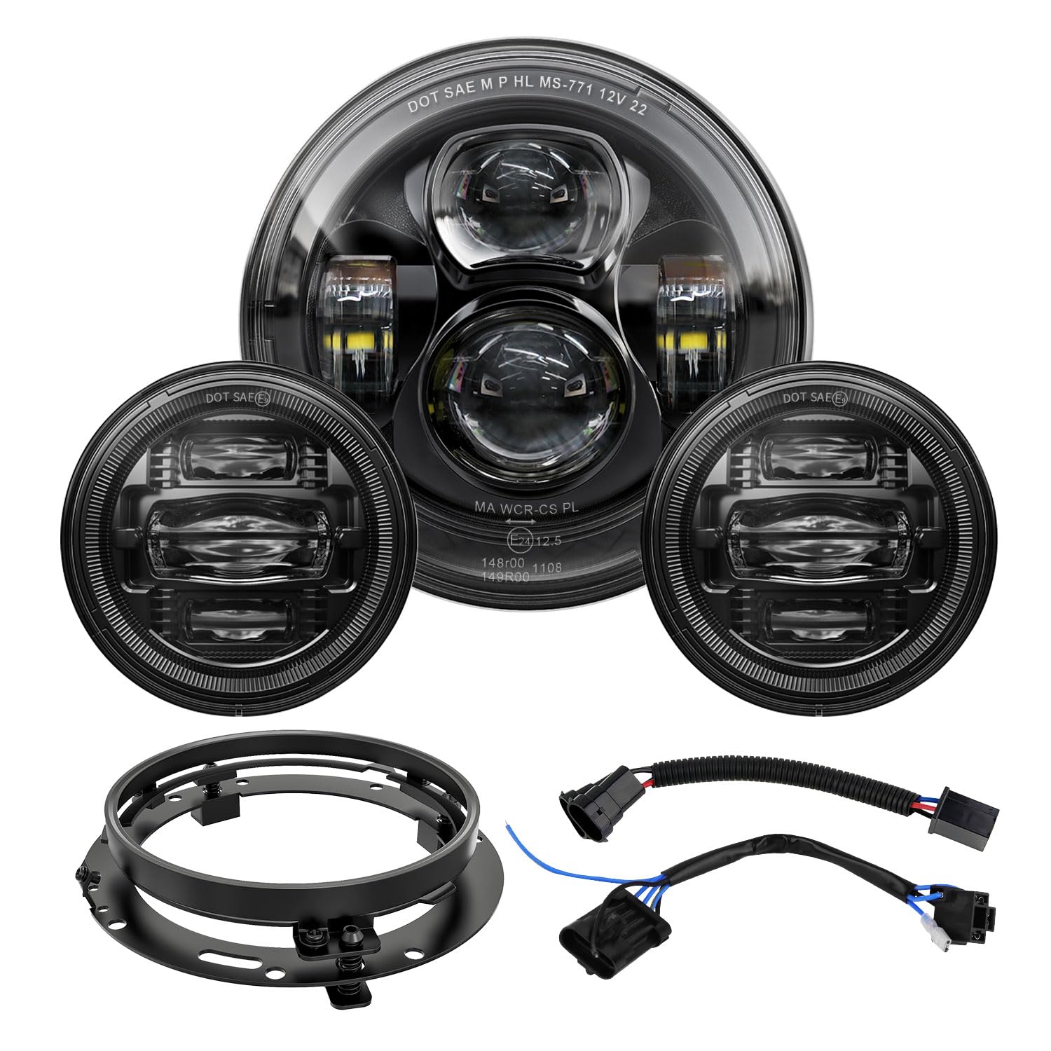 7インチ LED LIGHT KIT Amazon.com: 7 Inch LED Motorcycle Headlight 4.5 Inch Fog Passing