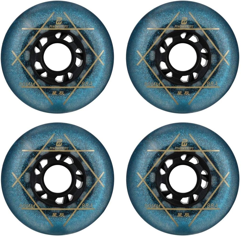 88A PU Wear Resist Sliding FSK Inline Roller Skate Replacement Wheels Without Bearings (Pack of 4) 72mm 76mm 80mm for Inline Skate Wave Board Caster Board Street Surf