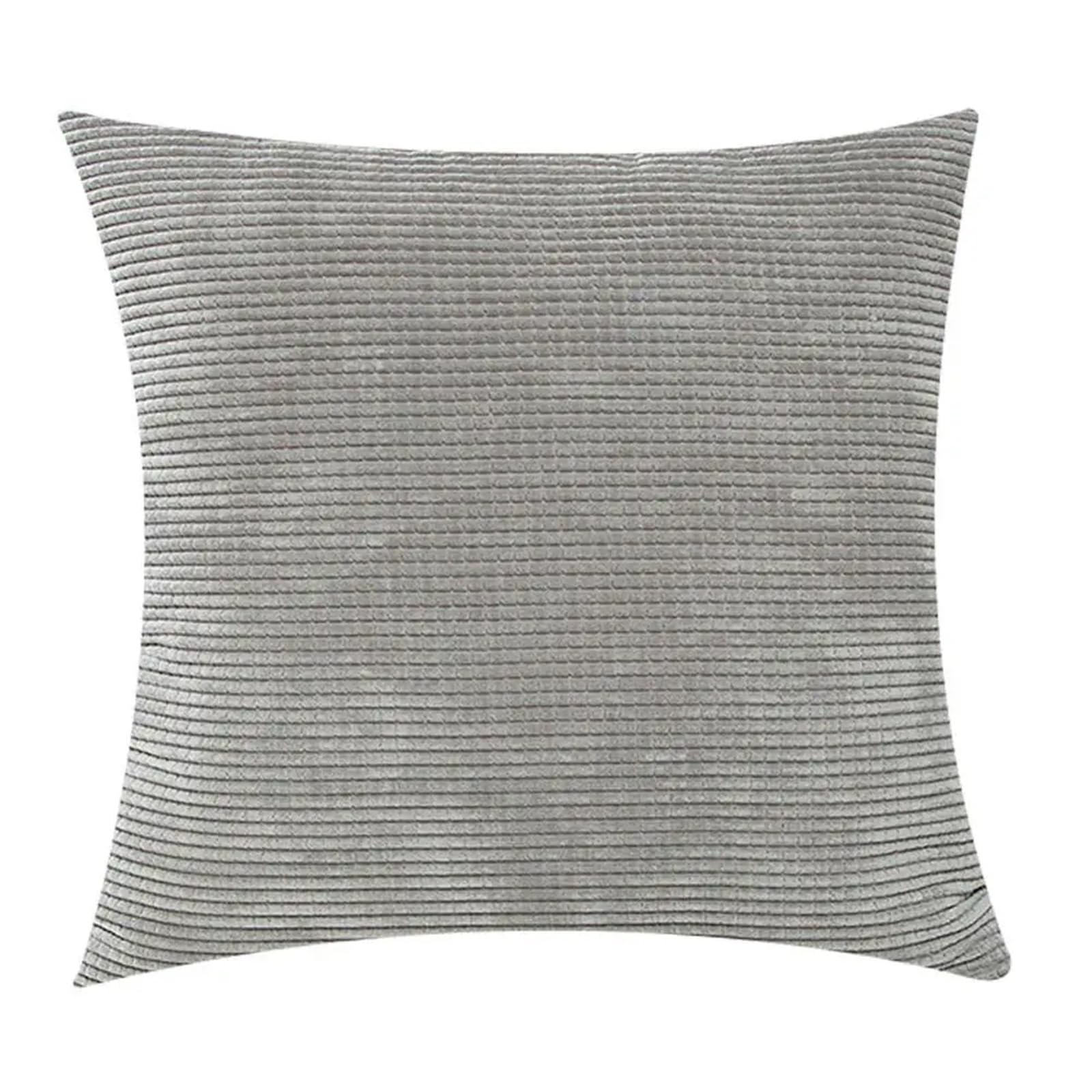 BFLCWSTD Cushion Covers Corner Cushion Covers Throw Pillow Couch Sofa Bed Comfortable Supersoft Corduroy Corn Striped Both Sides(Gray)
