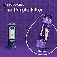 Vista 2 de everydrop by Whirlpool Filtro de refrigerador para hielo y agua 1, EDR1RXD1, paquete individual, morado