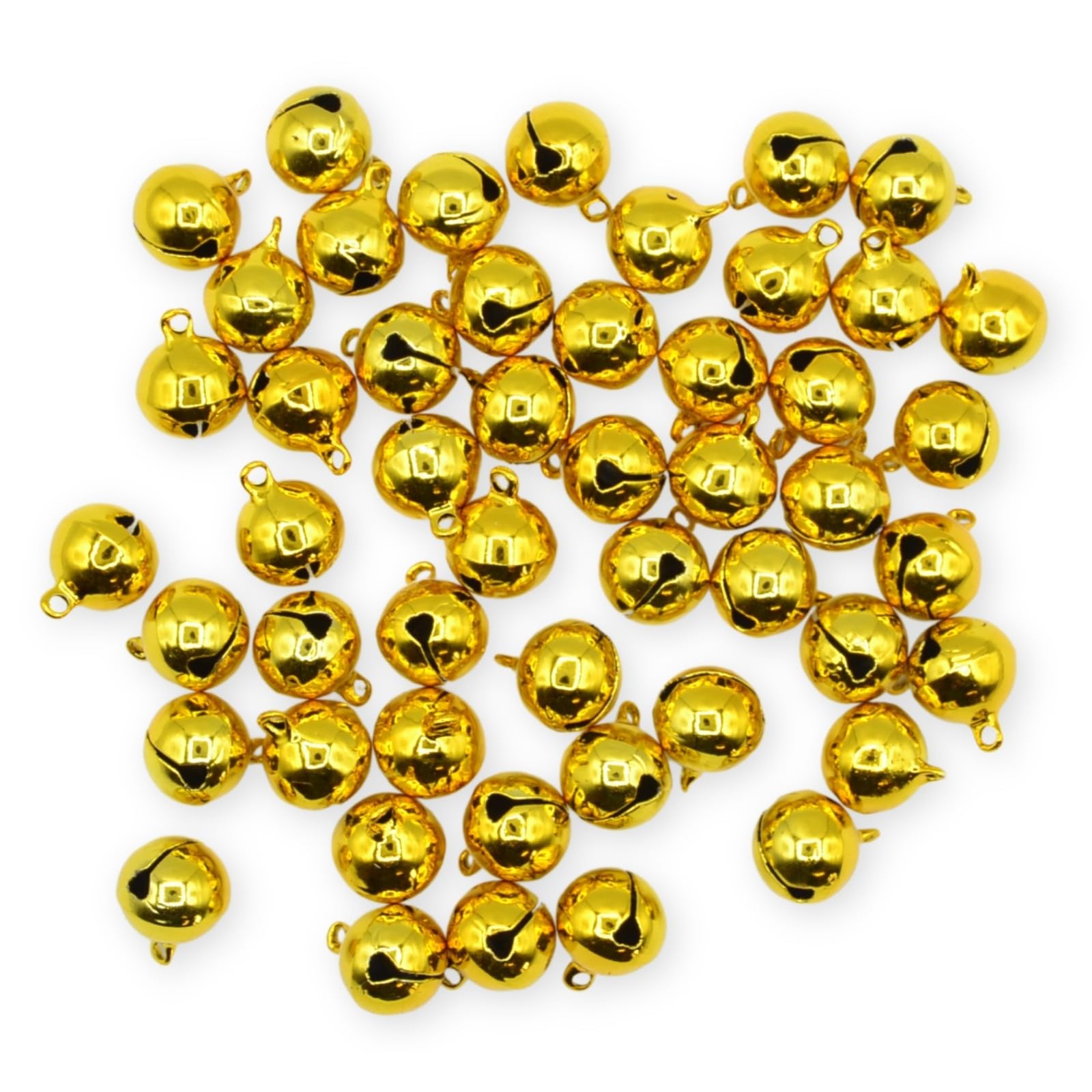 celloexpress 16mm Yellow Gold Jingle Bells - Mini Christmas Craft DIY Festive Decorations Gift Wrap (Pack of 25)