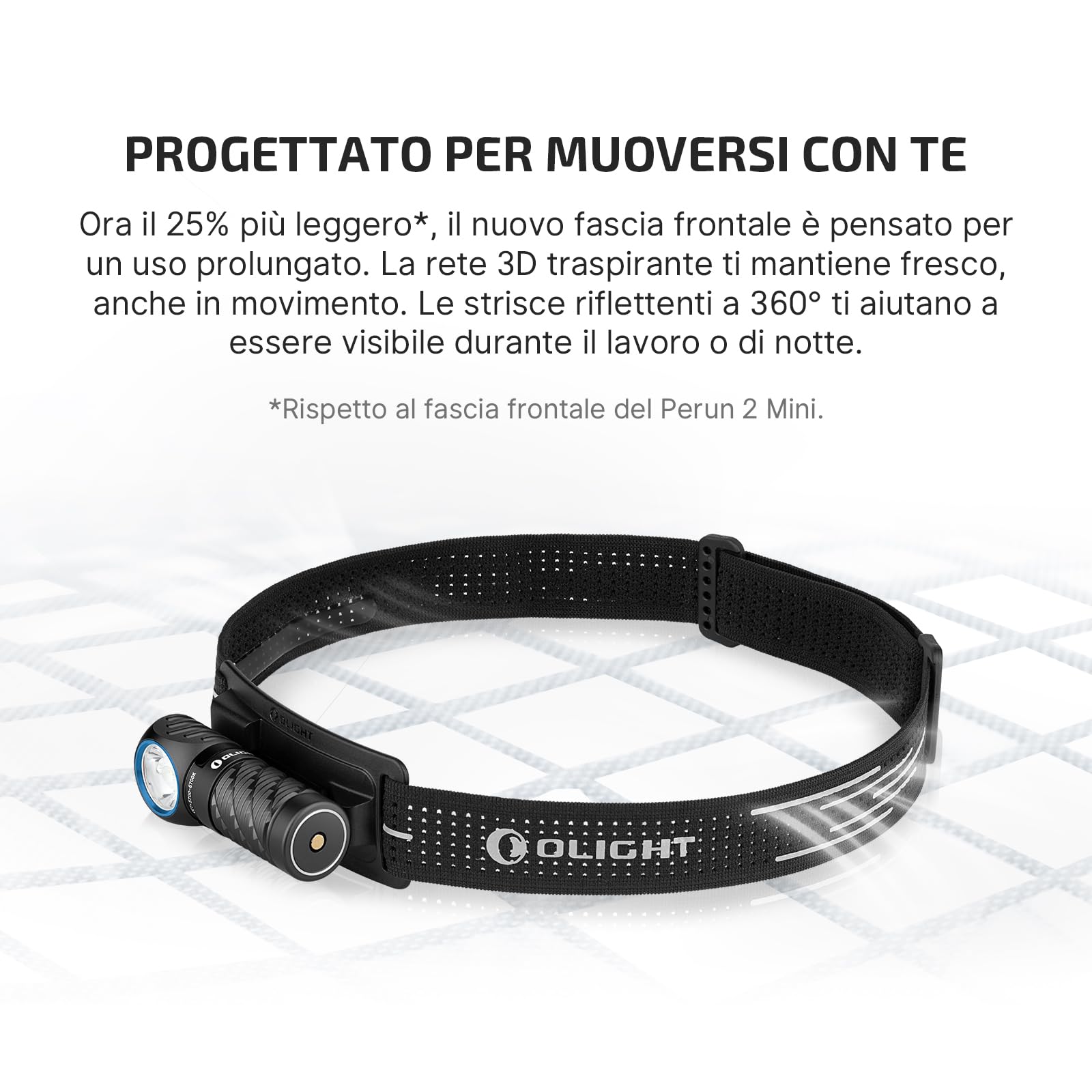 OLIGHT Perun 3 Mini Versione HCRI Torcia Frontale Ricaricabile 920 Lumen 133m Portata 90 CRI, Luce Bianca e Rossa, Leggera per Escursionismo, Campeggio e Outdoor (HCRI Nero)