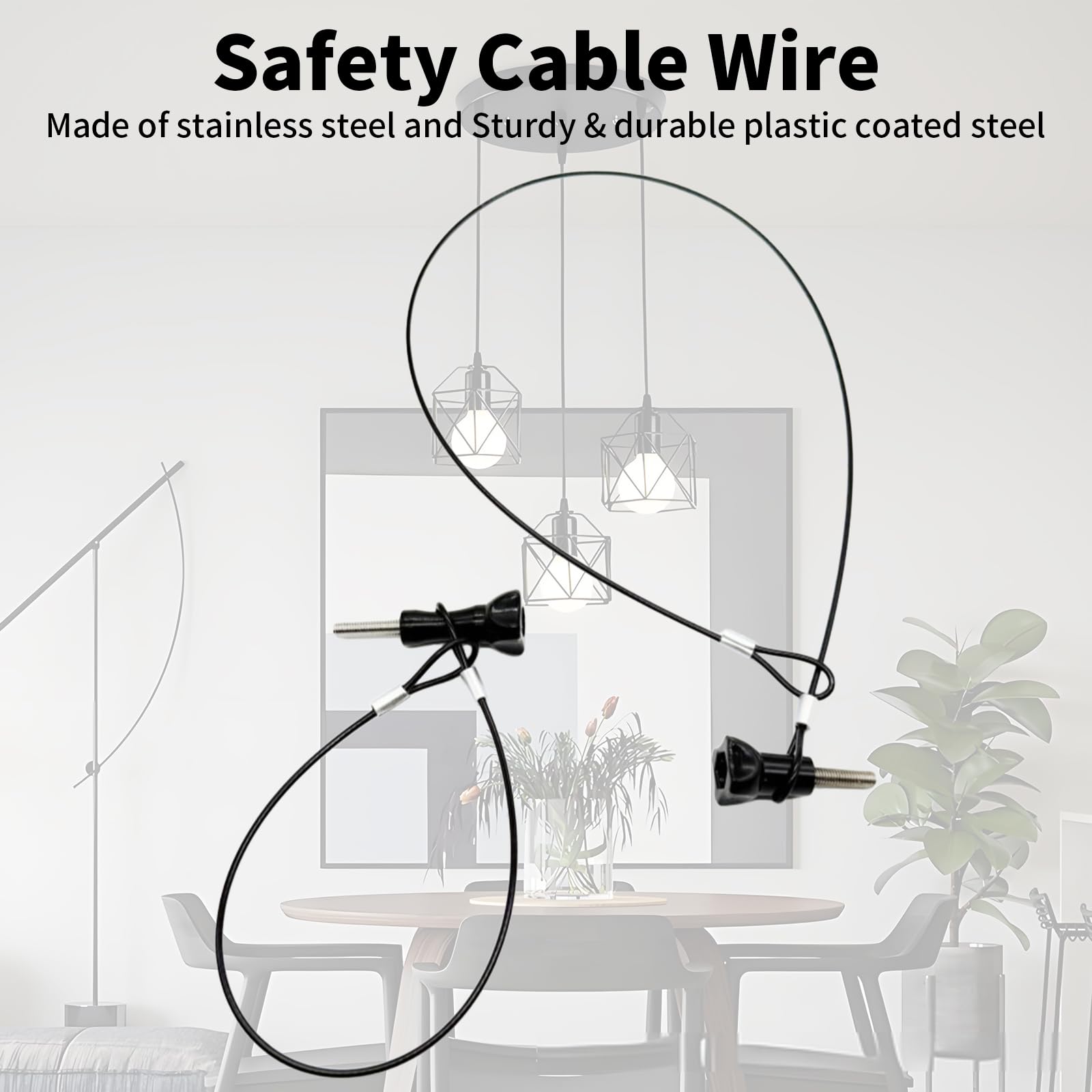 CLKE 8Pcs Safety Cable Lock, 20cm & 30cm Safety Cable Wire Rope with Double LoopCable Lock - Image 4