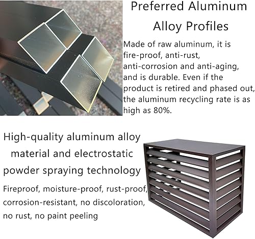 Miniatura 2 de Cubierta de aluminio para aire acondicionado y bomba de calor, mini cubierta de aire acondicionado dividido para unidades exteriores, reducción de