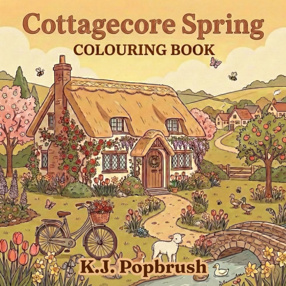 Cottagecore Spring Colouring Book for Teens and Adults: A Nostalgic Escape into a Storybook Countryside Filled with Whimsical Rustic Charm and Cozy Slow Living