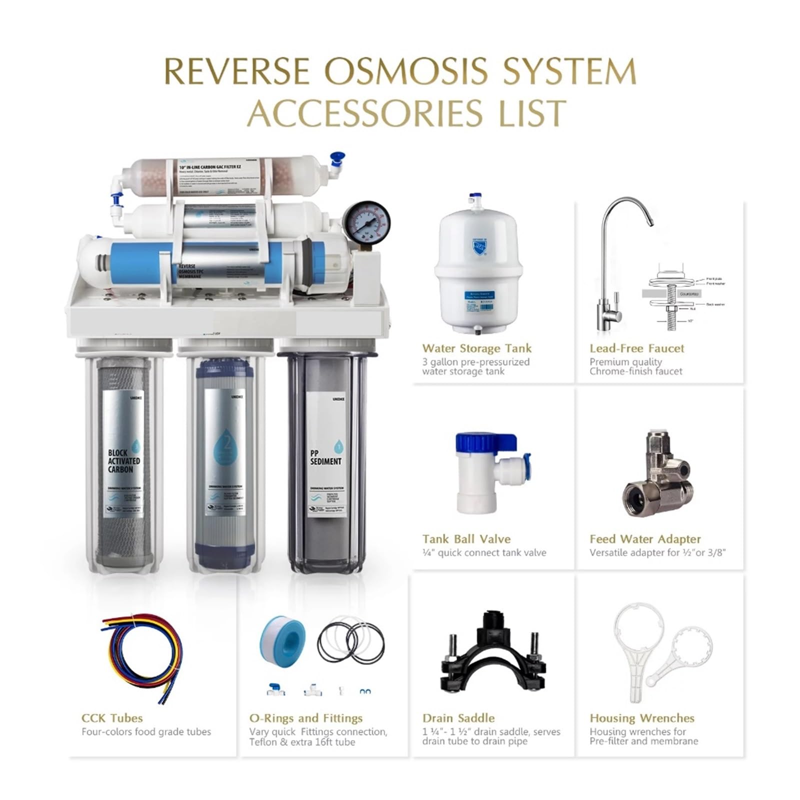 Ersatzfilterset 5 -filtre à Eau Par Osmose Inverse Étape Avec 75 Gpd Membrane EB - Foto 8