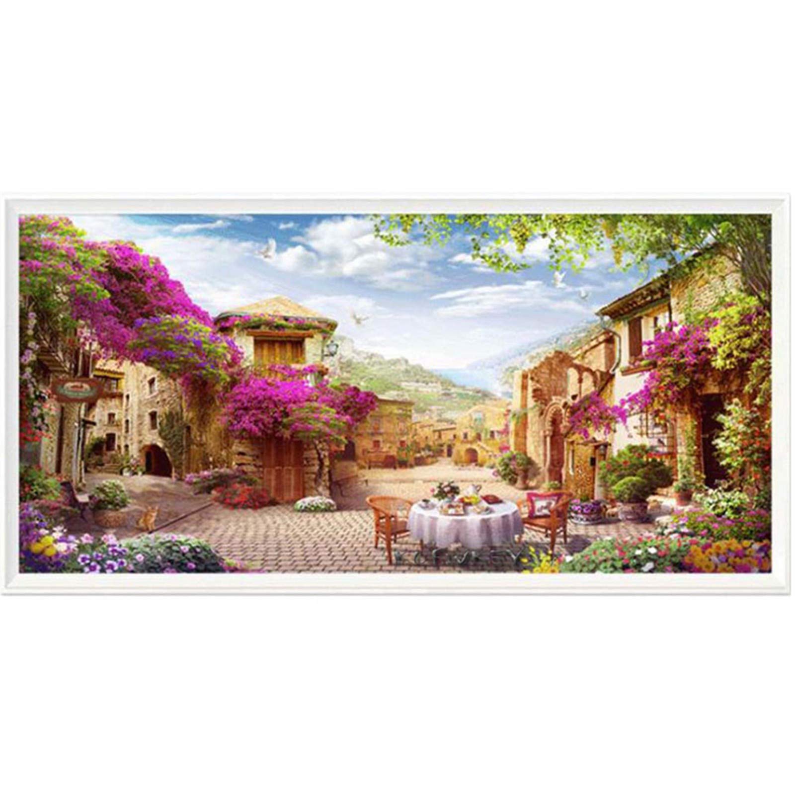 Peinture diamant 5D grand format carres pour decoration salon chic