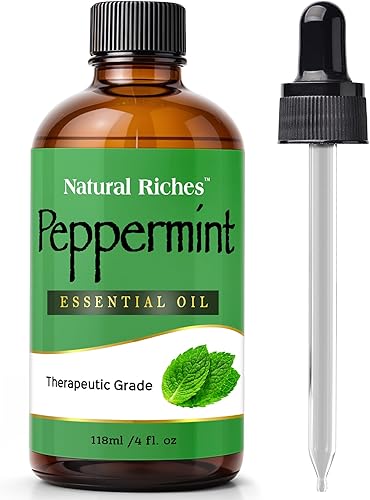 Natural Riches Menta pura, aceite esencial, difusor de aromaterapia de grado terapéutico Mentha Arvensis  Aceite de menta fresca y mentol de olor