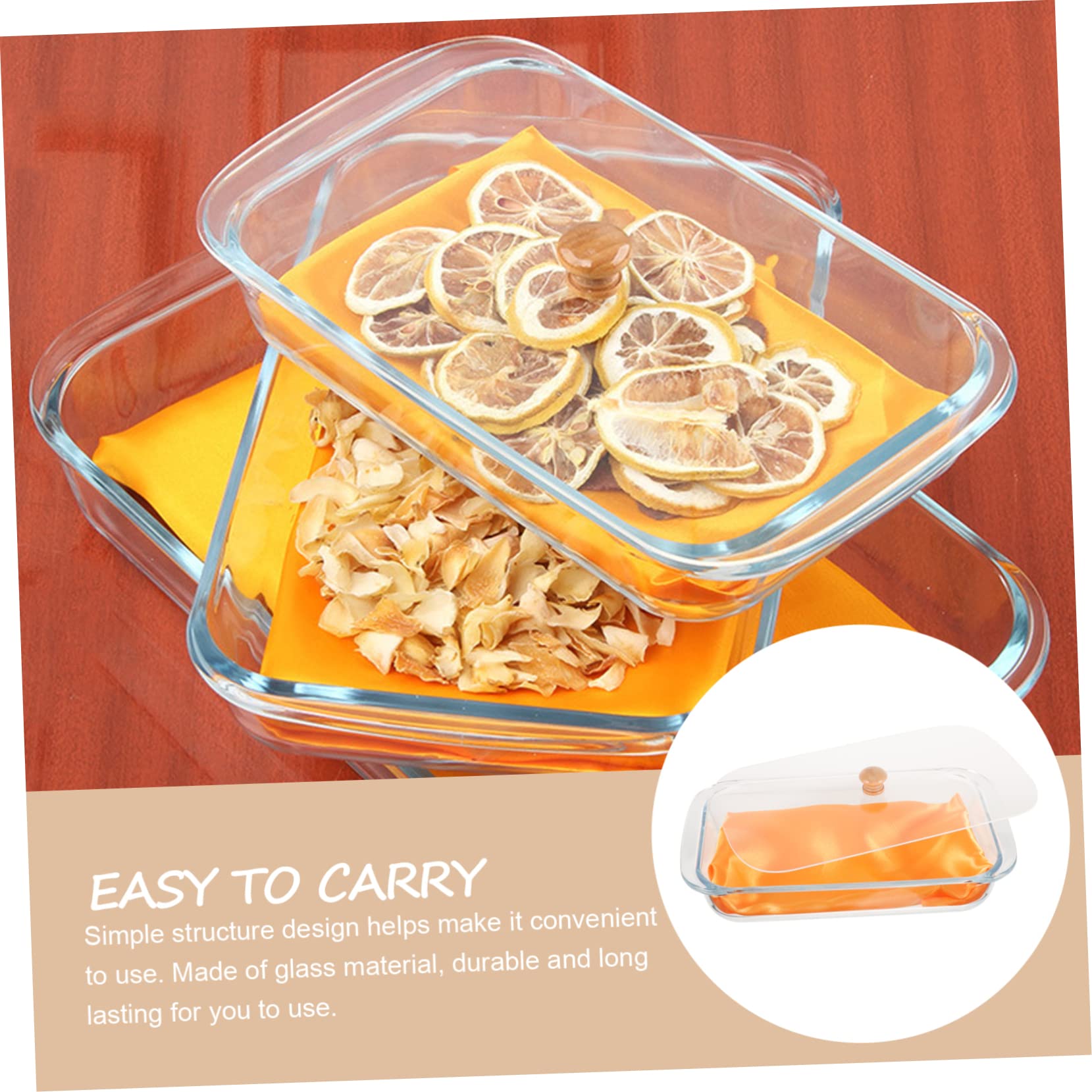 PRETYZOOM Vassoio in Vetro Coperchio per Servire Snack Cibo e Dessert come Portata da Tavola o Contenitore per Frutta Pane e Merende Multiuso per Uso Quotidiano e Feste