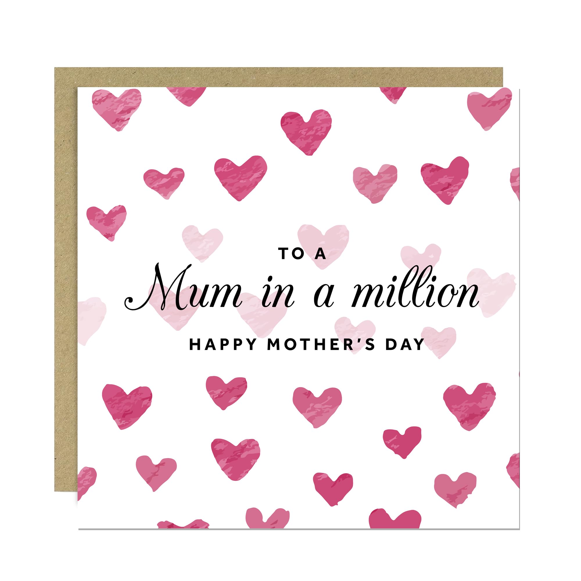 RED OCEAN Beautiful Mothers Day Card, Mum In A Million Mothers Day Card With Kraft Envelope, Card For Mum, Cards For Her, Cute Mother Day Cards, Thank You Card From Daughter Son