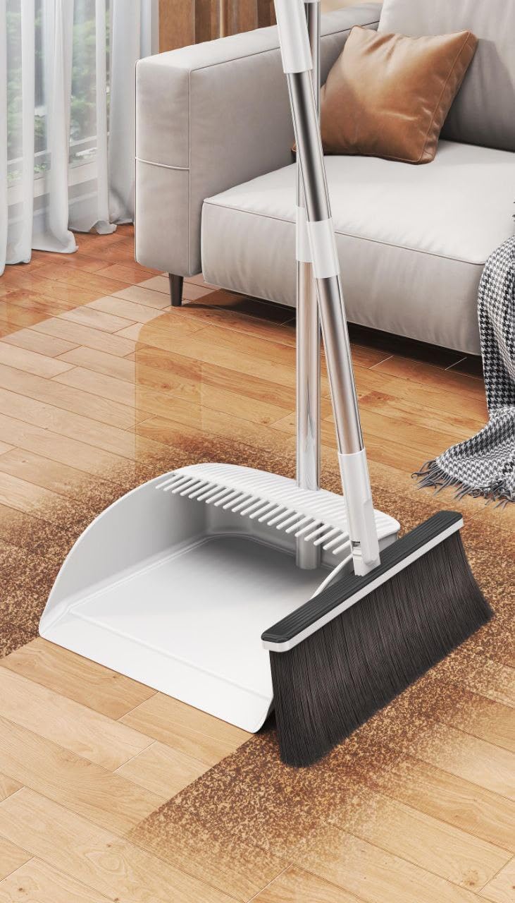 VYOM TRADING Windproof MOP with Broom Holder PAN Plastic Broom with Dust Pan with Long Handle Combo Set for Home and Office Broom-image-5