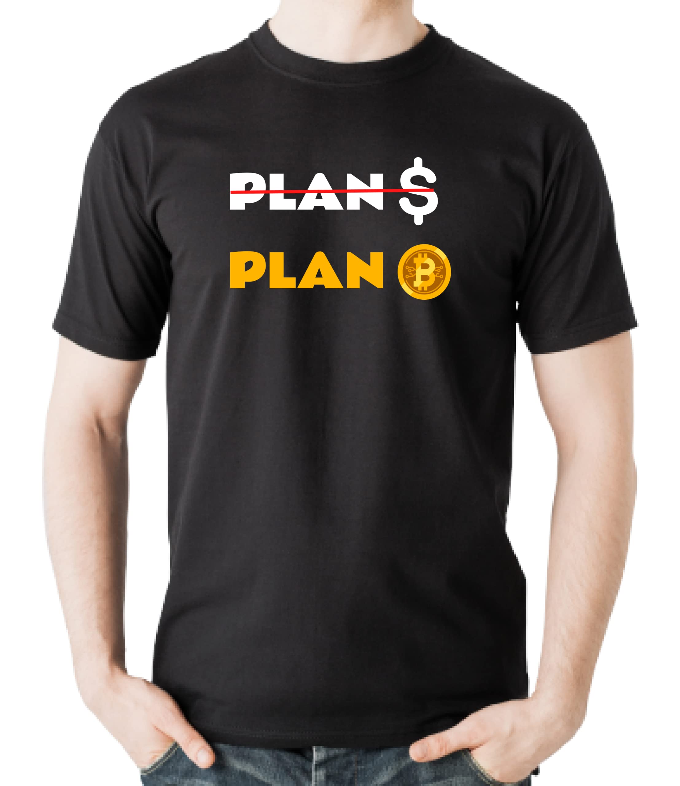 LezoirPure 100% Biowash Cotton Plan Bitcoin Graphic Print Regular Fit Half-Sleeve T-Shirt