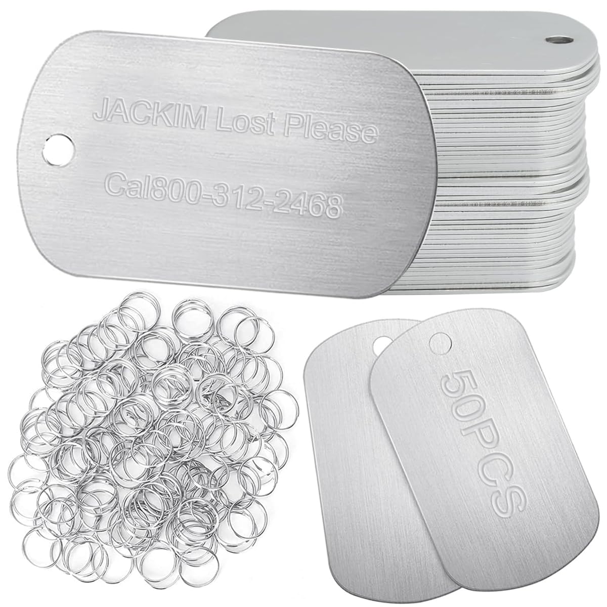 50 Pack Silver Blank Aluminum Label Tags