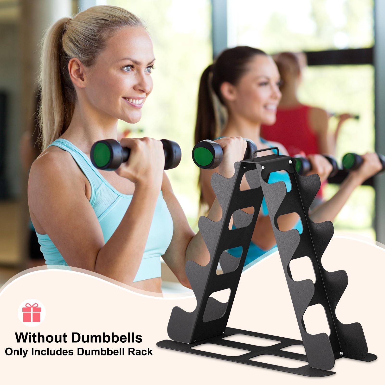 Weight Tree Free Weights 3 Tier Black Triangle Metal Dumbbell Rack ...