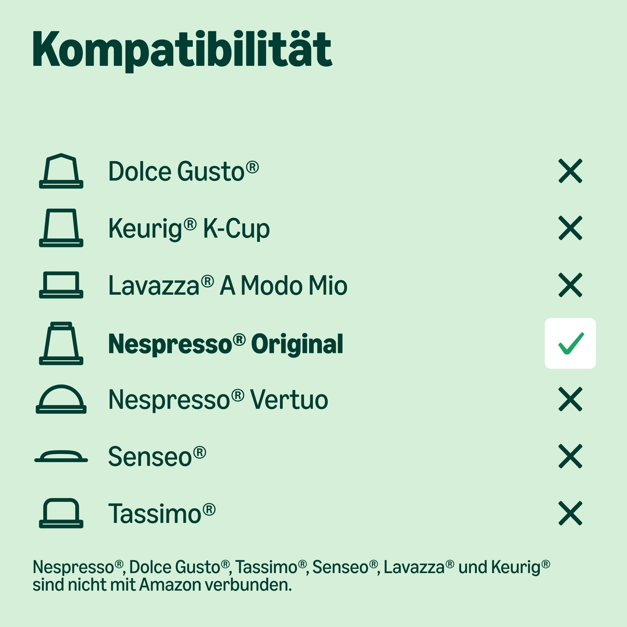 by Amazon Lungo Aluminium-Kaffeekapseln, kompatibel mit Nespresso, mittelgeröstet, 100 Stück (5 Packungen mit je 20 Stück) – Rainforest Alliance zertifiziert