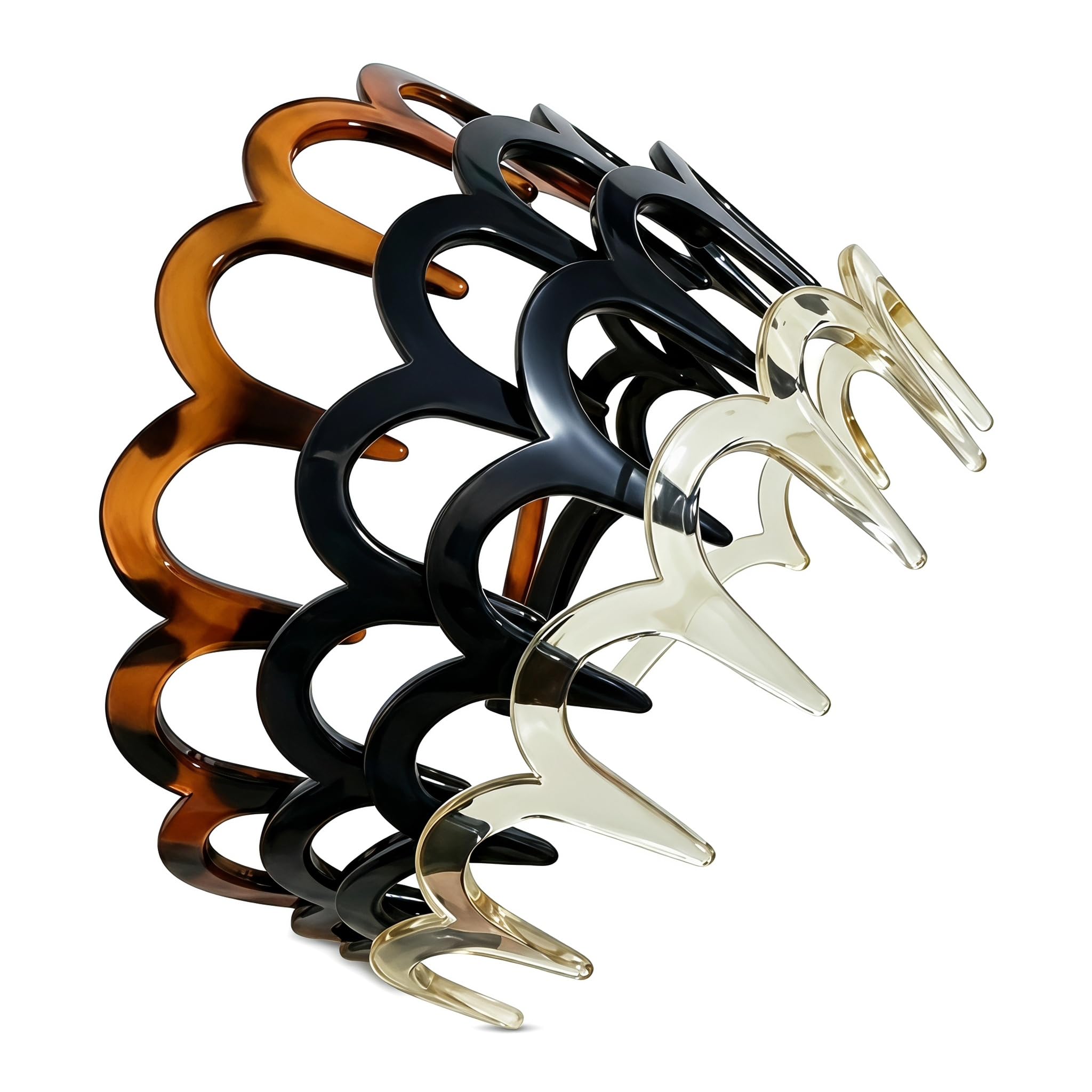 4 PCS Zig Zag Headbands for Women, U Shaped Hair Comb Bands