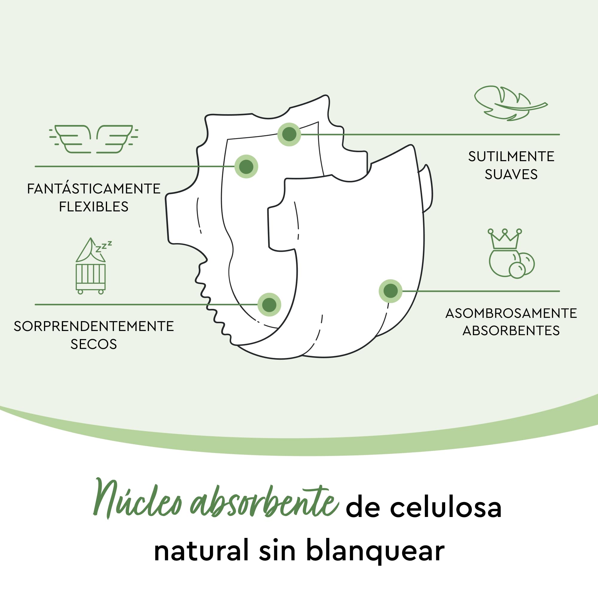 Pañales LILLYDOO green con un impacto ambiental reducido, talla 4 (9-14 kg), 145 unidades